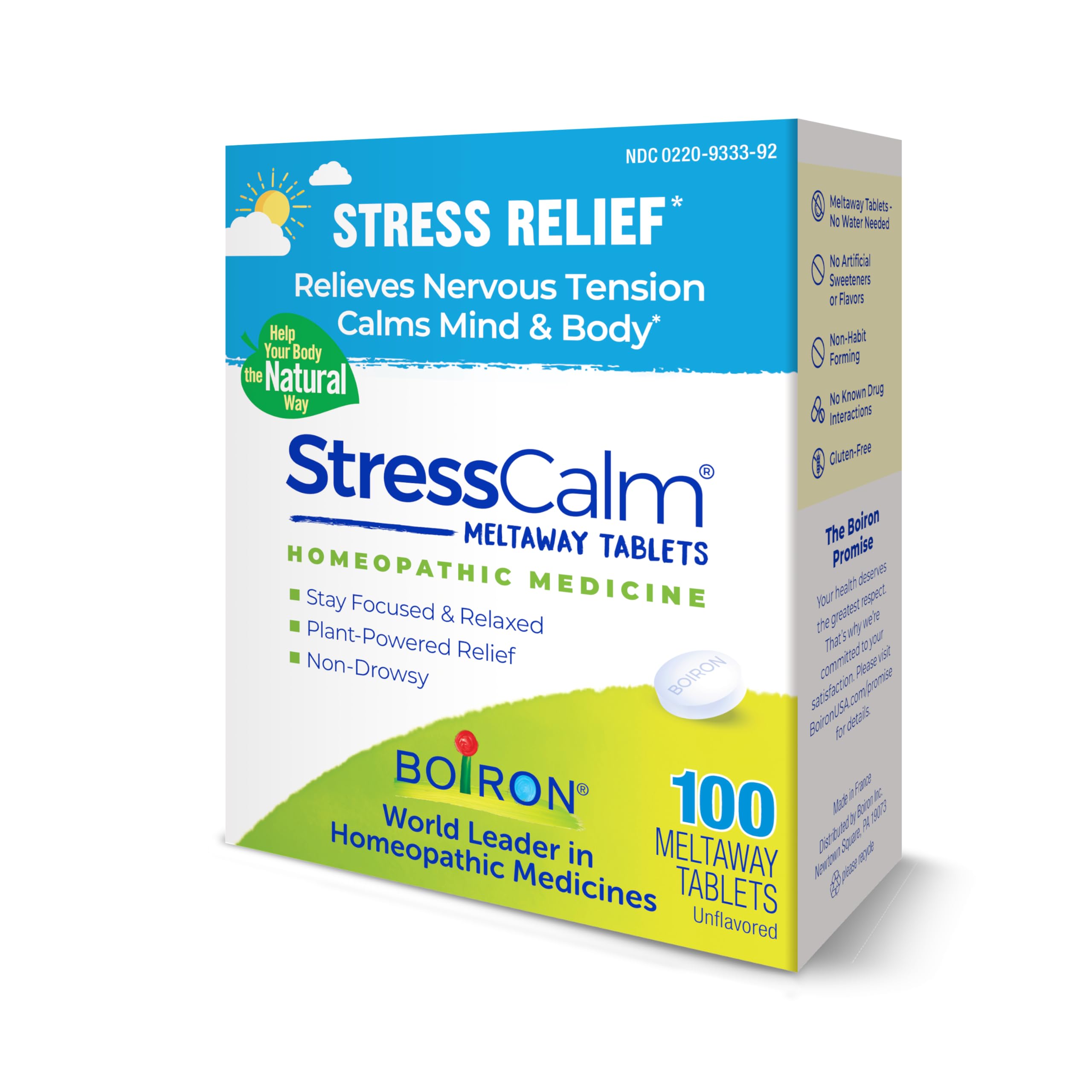 Boiron StressCalm Tabs — 100 Count | Non-Drowsy Stress Relief & Meltaway Tablets