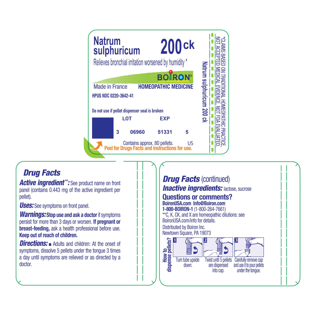 Boiron Natrum Sulphuricum 200Ck – Homeopathic Medicine for Bronchial Irritation (80 Pellets)