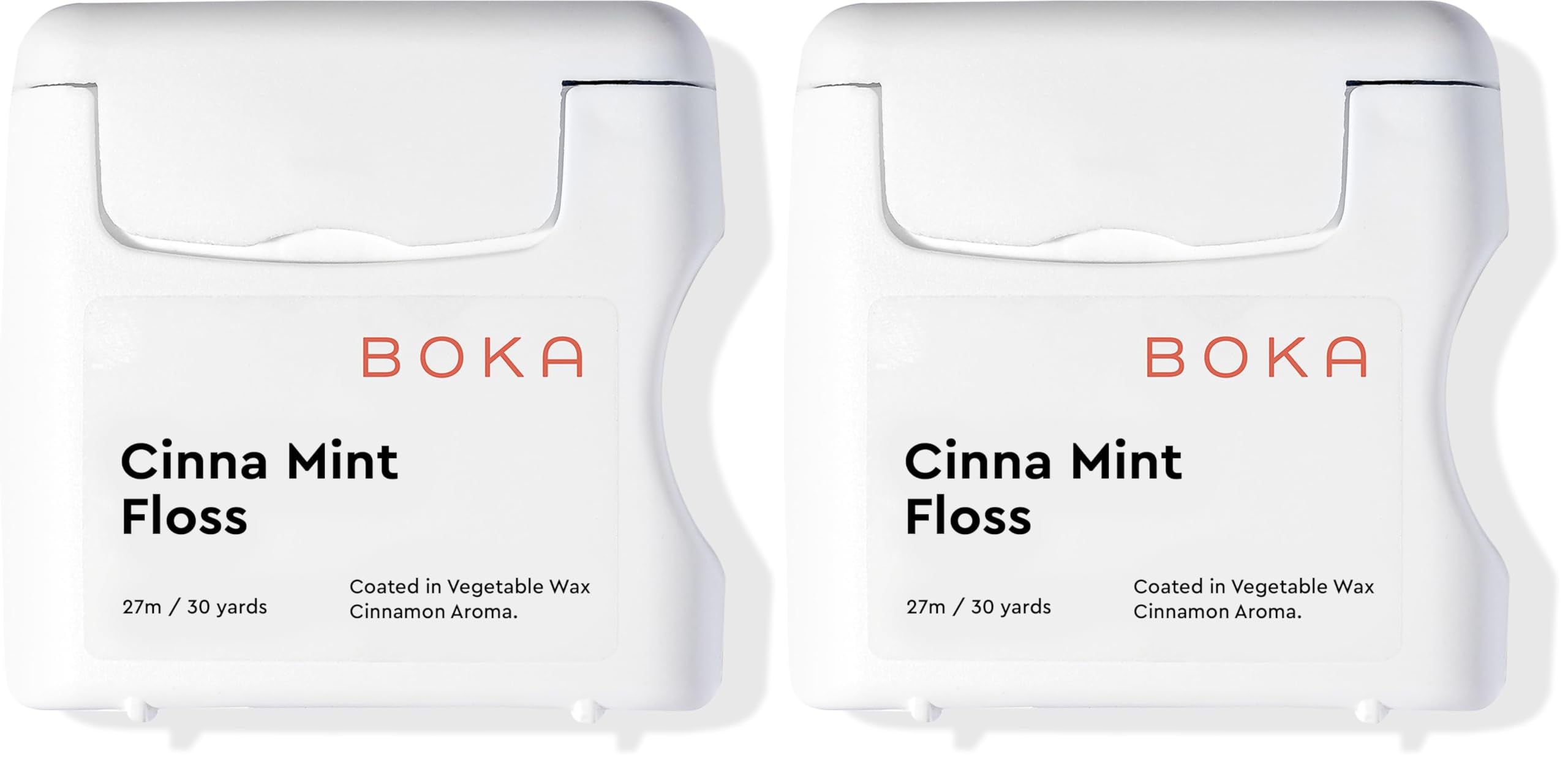 Boka Cinna Mint Woven Dental Floss - Natural Vegetable Wax, 30 Yards (Pack of 2)