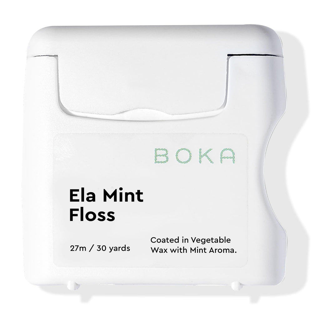 Boka Ela Mint Expandable Woven Dental Floss – Plant-Based Wax, Teflon-Free | 30 Yards