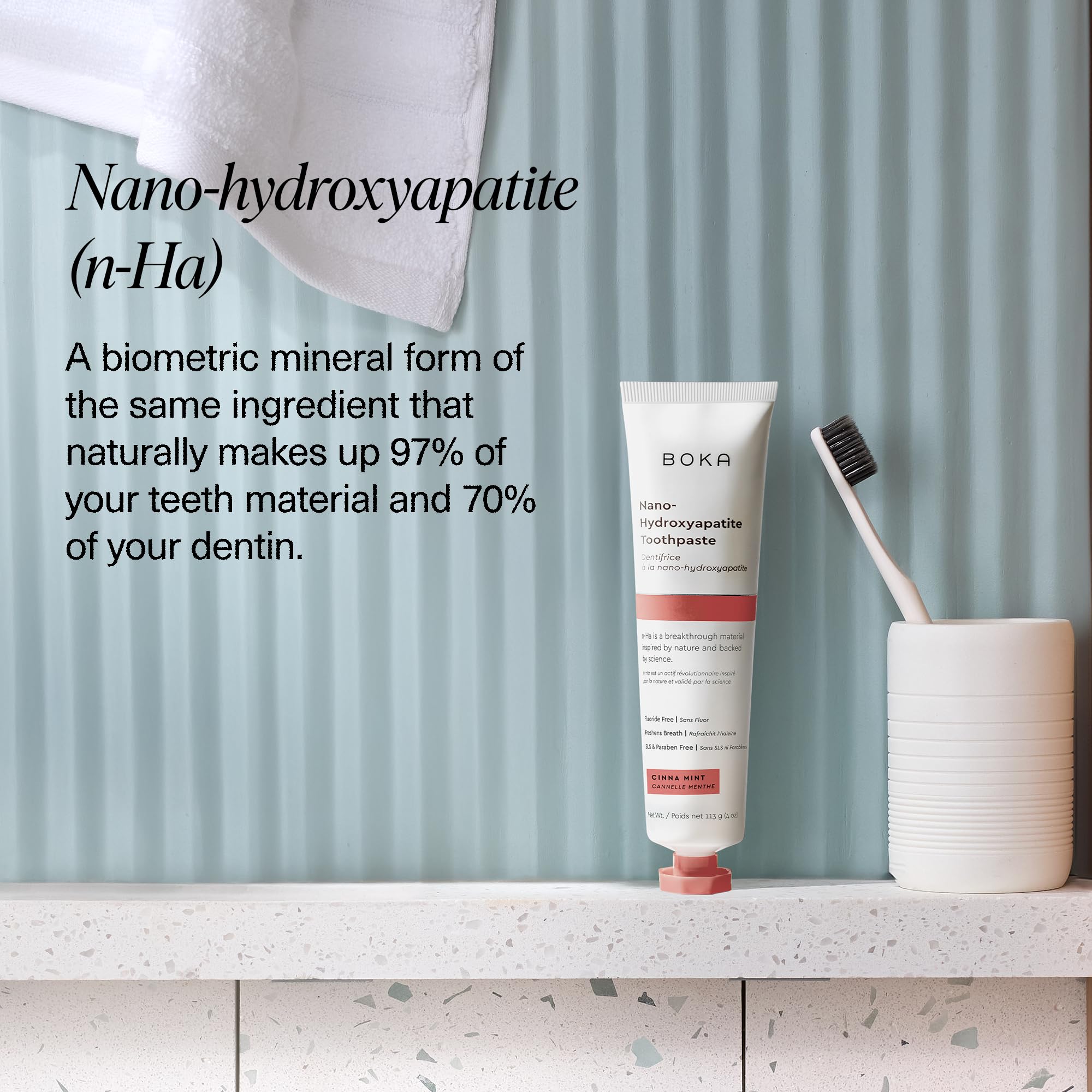 Boka Fluoride Free Toothpaste with Nano Hydroxyapatite | Cinnamon Mint, 4 Fl Oz – Pack of 2 for Adults & Kids (US Made)