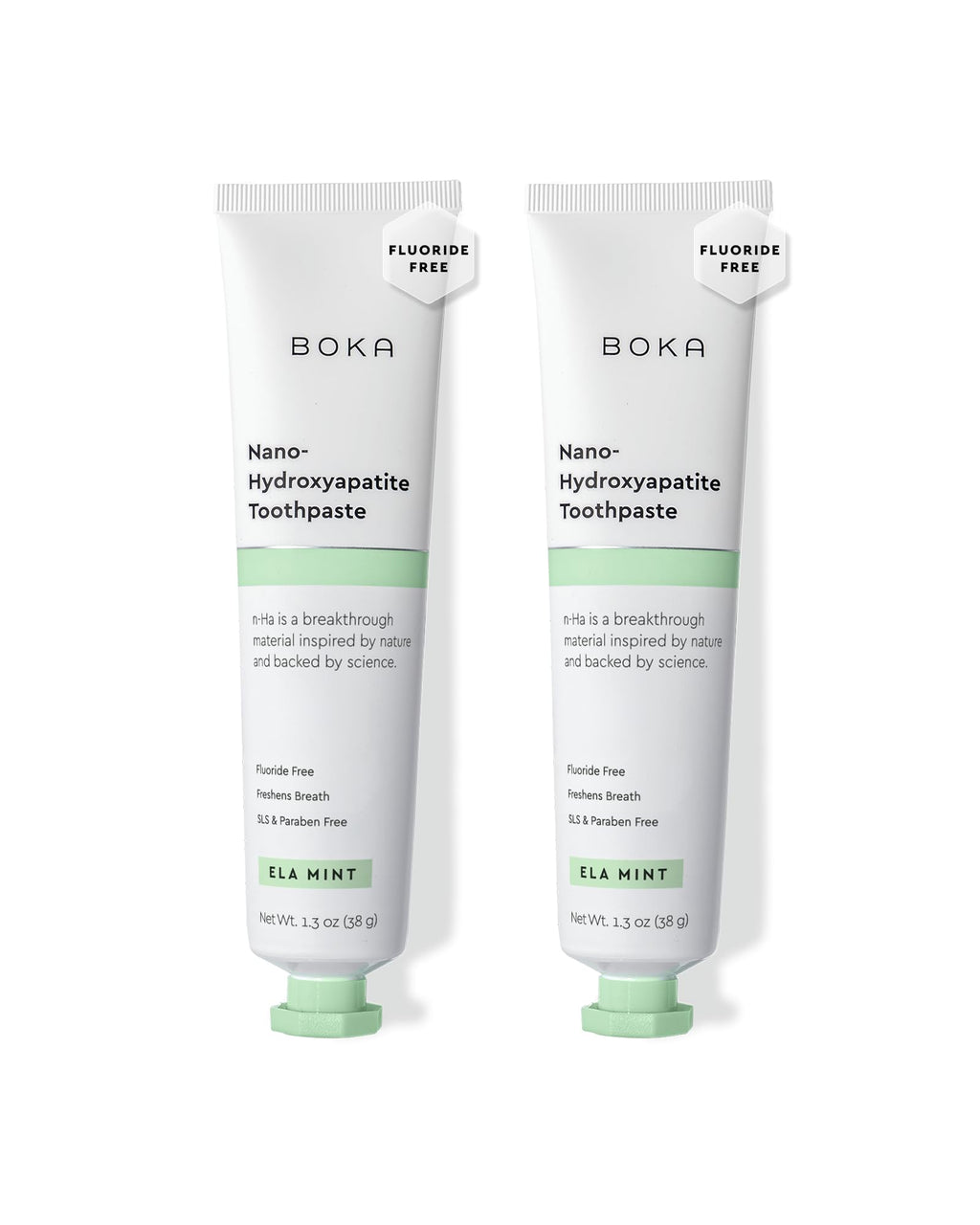 Boka Fluoride-Free Toothpaste with Nano Hydroxyapatite – Ela Mint, 2 Pack (US Made)