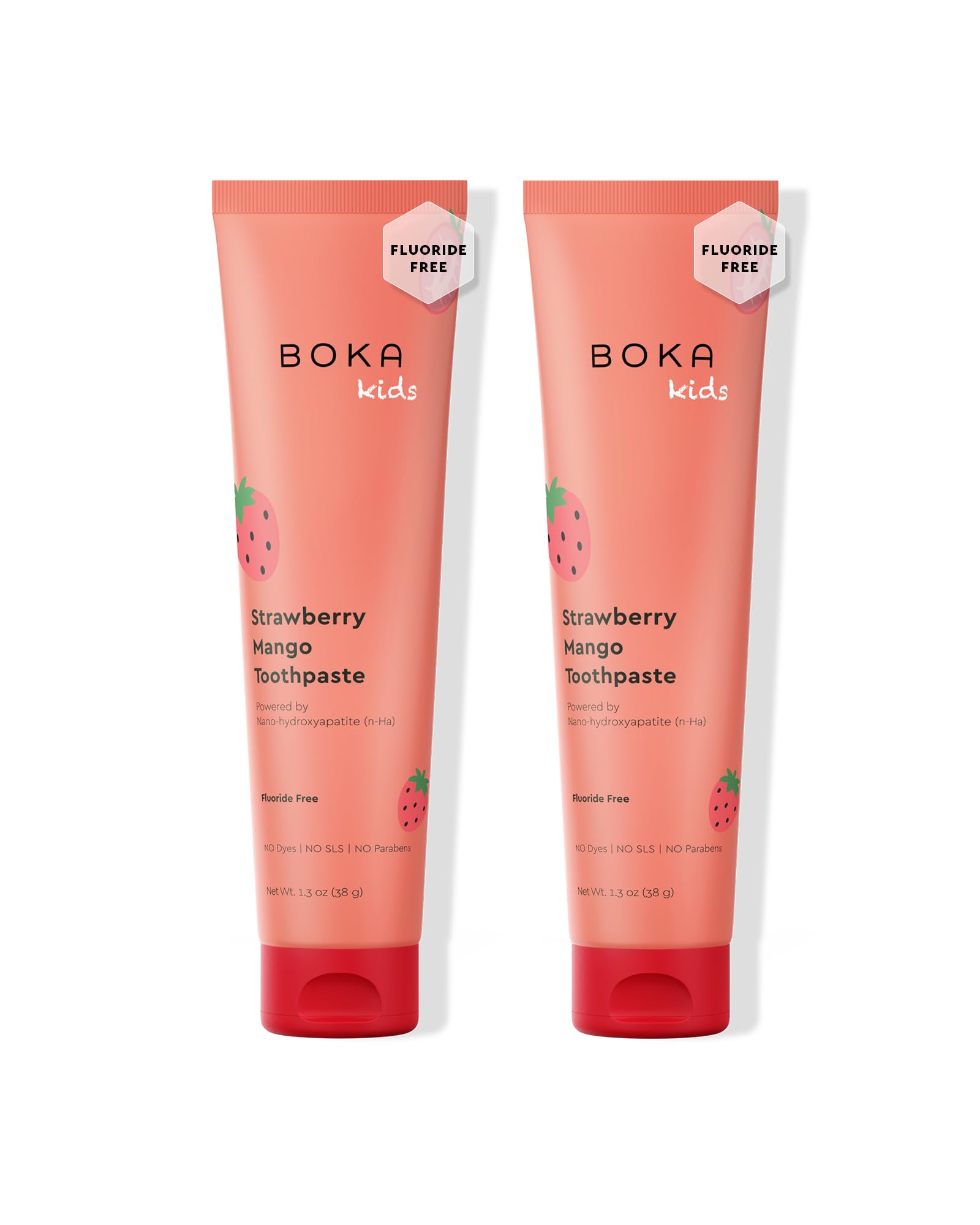 Boka Fluoride Free Toothpaste Nano Hydroxyapatite - Strawberry Mango 1.3 oz 2pk | US Made