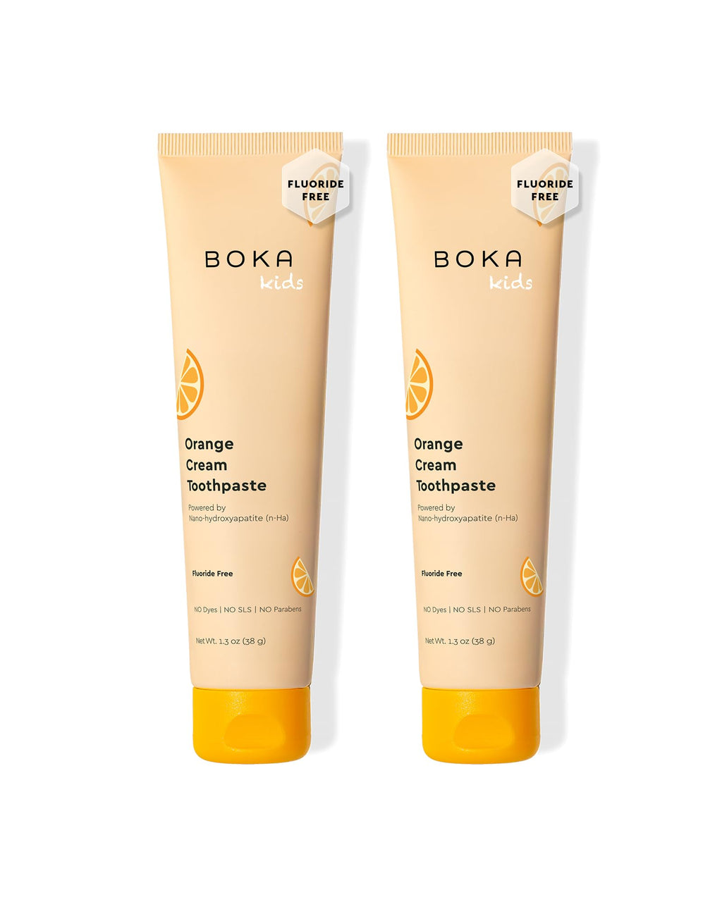 Boka Fluoride-Free Toothpaste with Nano Hydroxyapatite – Orange Cream, 1.3 oz 2pk (US Manufactured)
