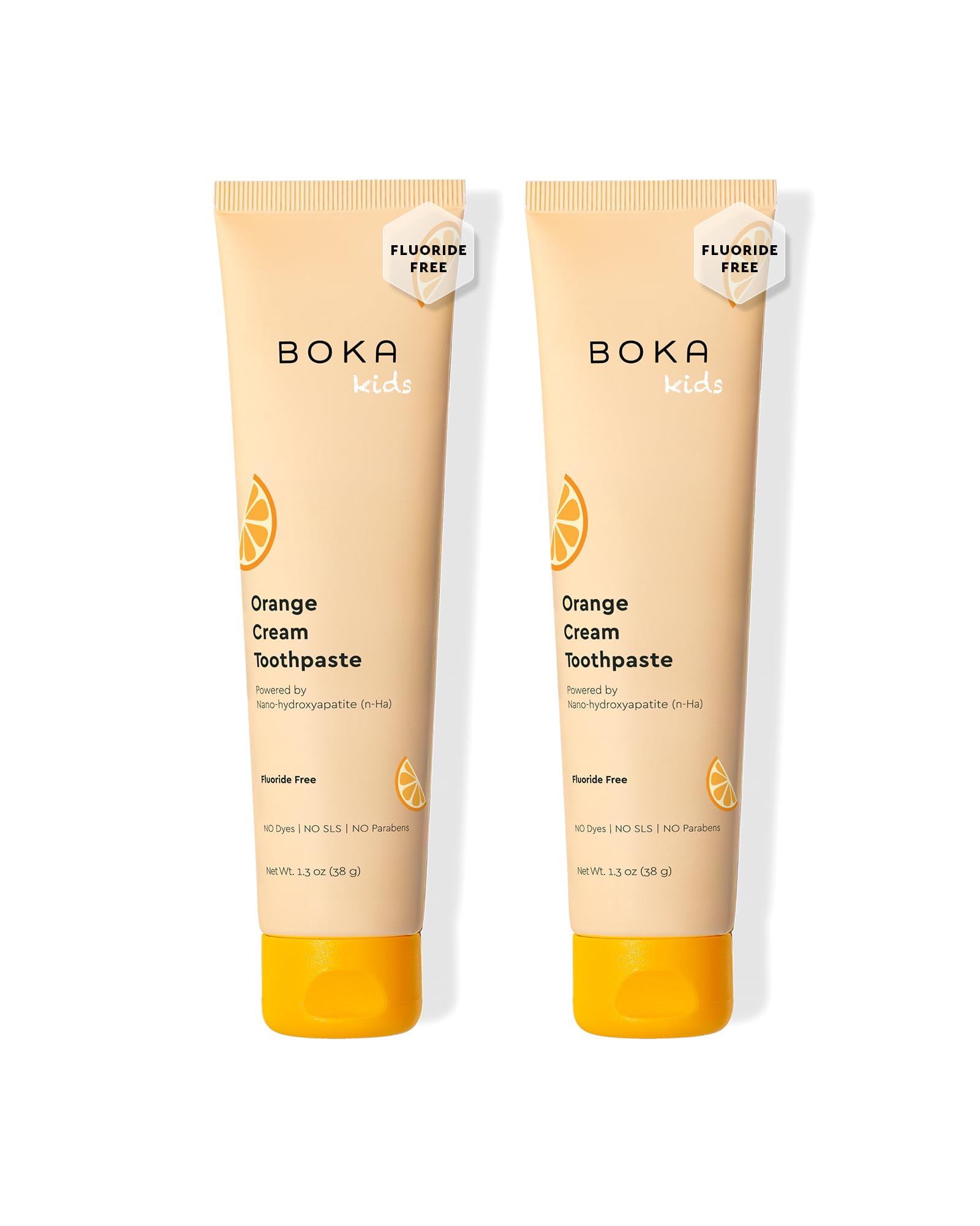 Boka Fluoride-Free Toothpaste with Nano Hydroxyapatite – Orange Cream, 1.3 oz 2pk (US Manufactured)