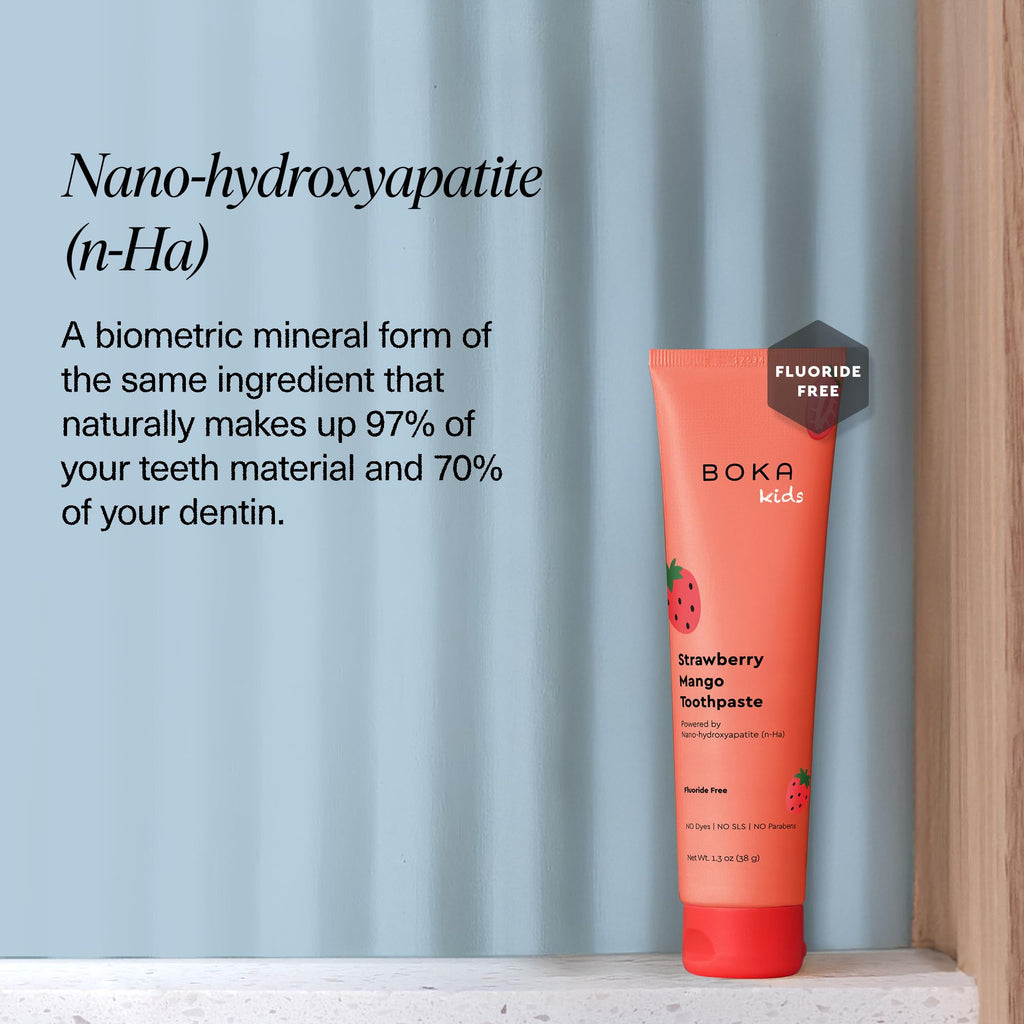 Boka Fluoride Free Toothpaste Nano Hydroxyapatite - Strawberry Mango 1.3 oz 2pk | US Made