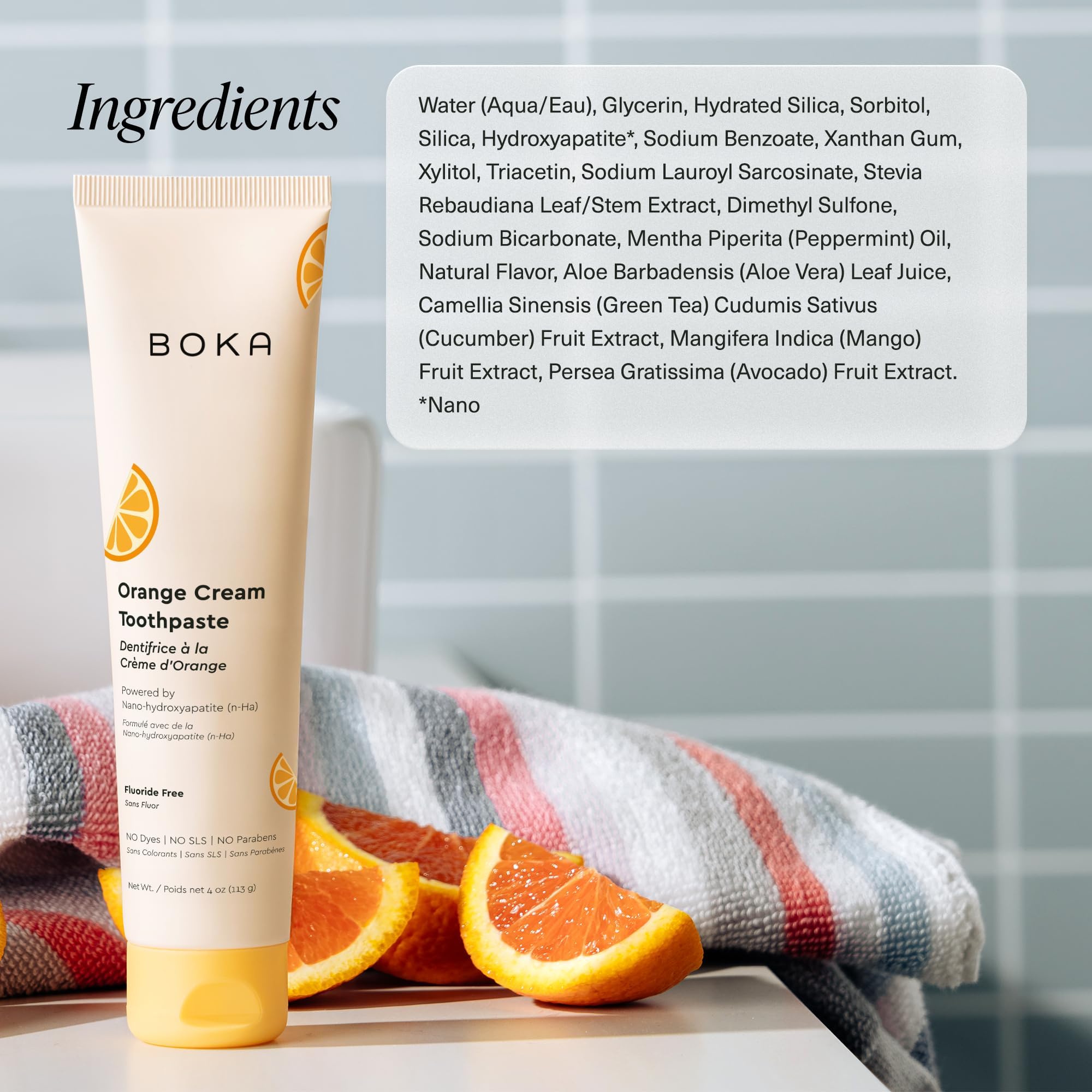 Boka Fluoride Free Toothpaste with Nano Hydroxyapatite for Kids | Orange Cream 4 oz