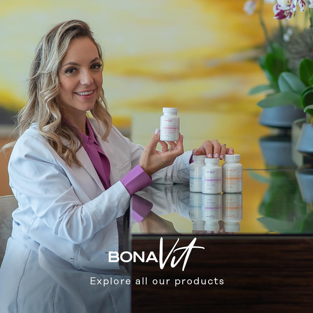 Bonavit BonaGlow Multi-Source Collagen Powder – 44 Servings | Vitamin C, Probiotics, Digestive Enzymes