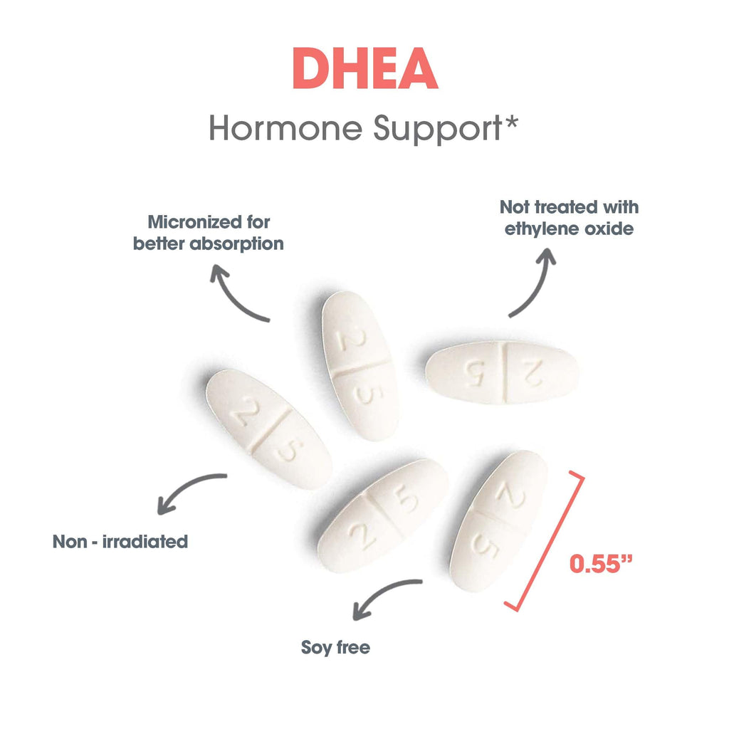DHEA 25mg Supplement – Allergy Research Group | Hormone Support, Hypoallergenic, Soy-Free (60 Count)