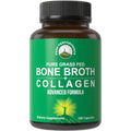 Peak Performance Bone Broth Collagen Capsules — Grass-Fed, All 3 Types (I, II, III) | 180 Pasture-Raised, Paleo-Friendly