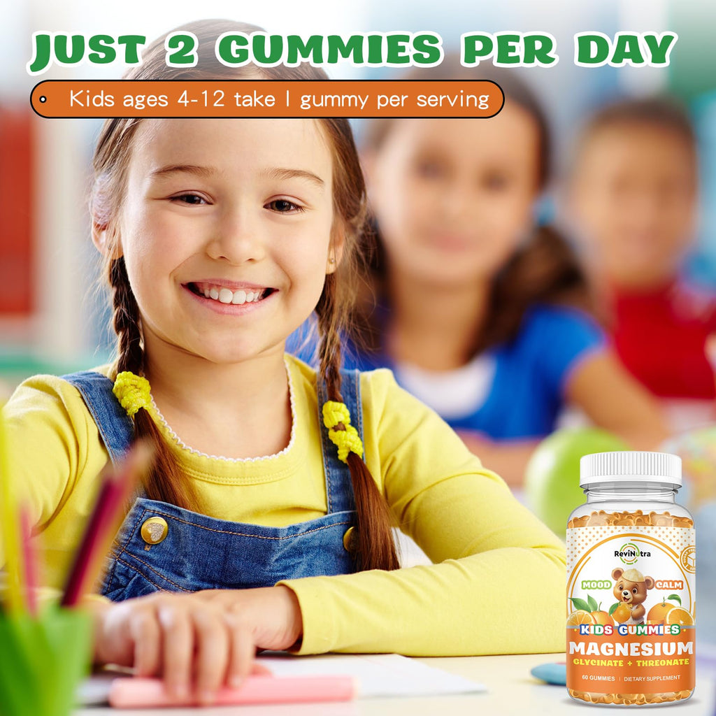 Magnesium Complex Gummies for Kids & Adults – Vegan, Sugar-Free Orange Flavor, 60 Gummies