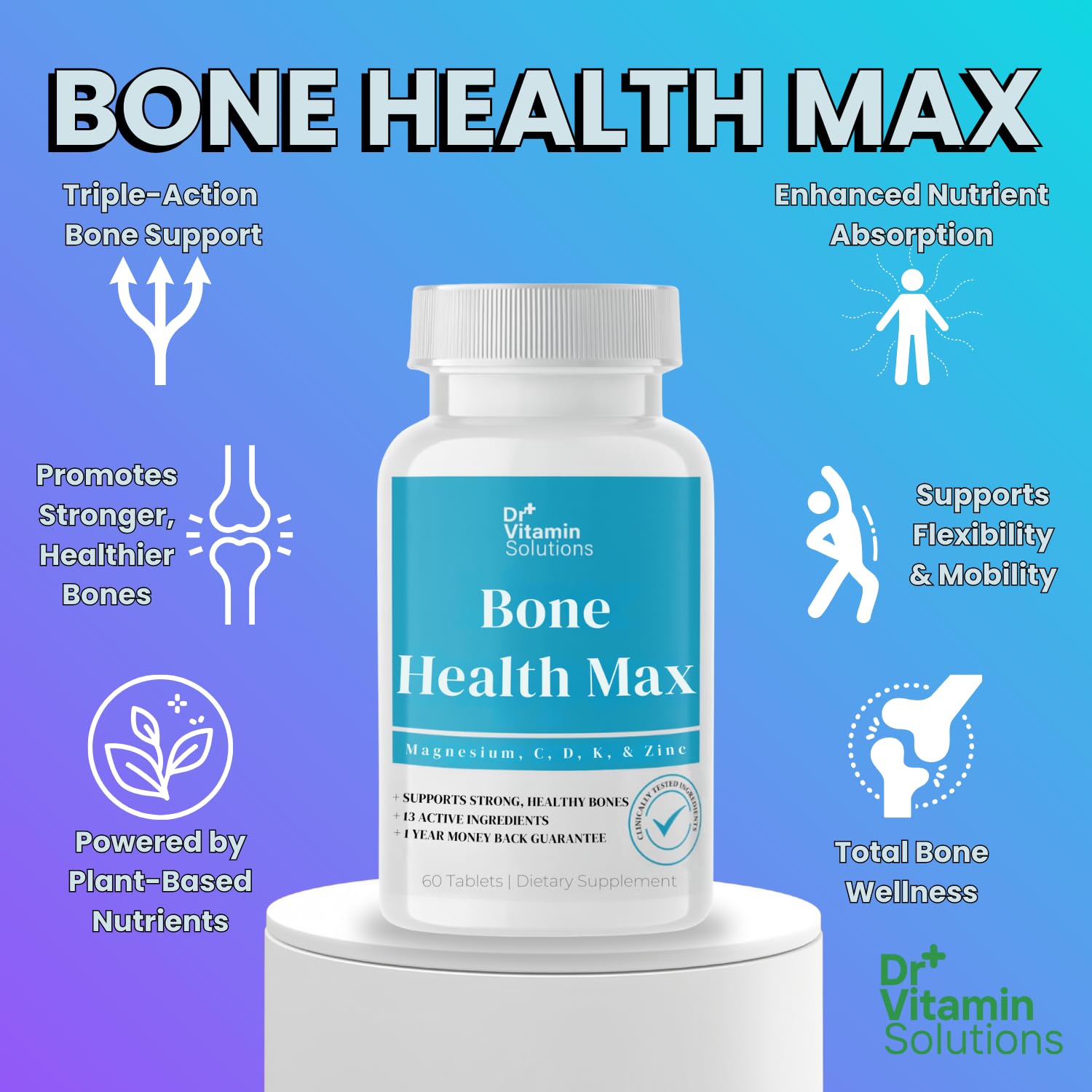 DR Vitamin Solutions Bone Health Max - Calcium, Magnesium & Vitamin D3