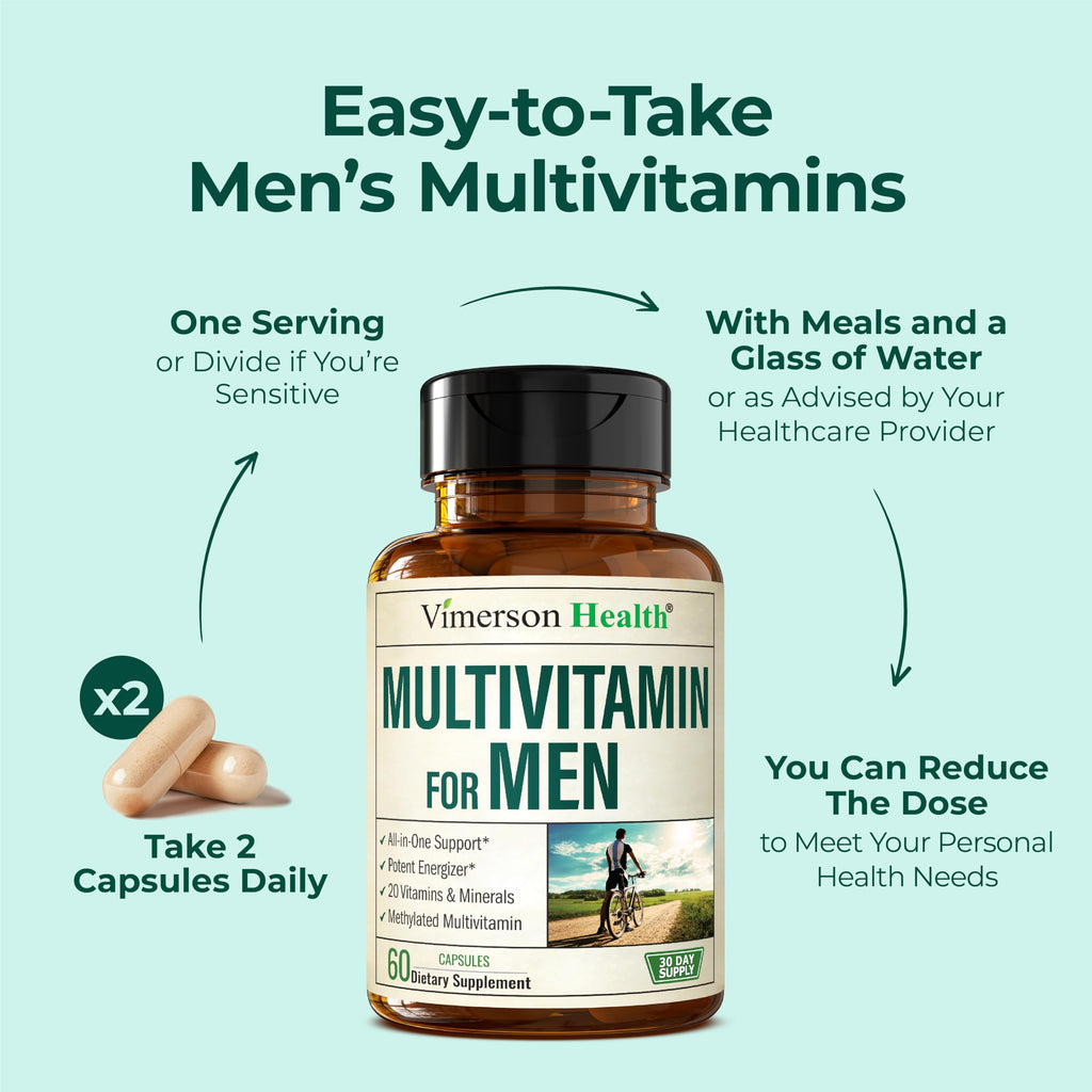 Multivitamin for Men – Methylated Mens Multivitamins & Multiminerals Capsules | High Potency, Bioavailable Vitamins