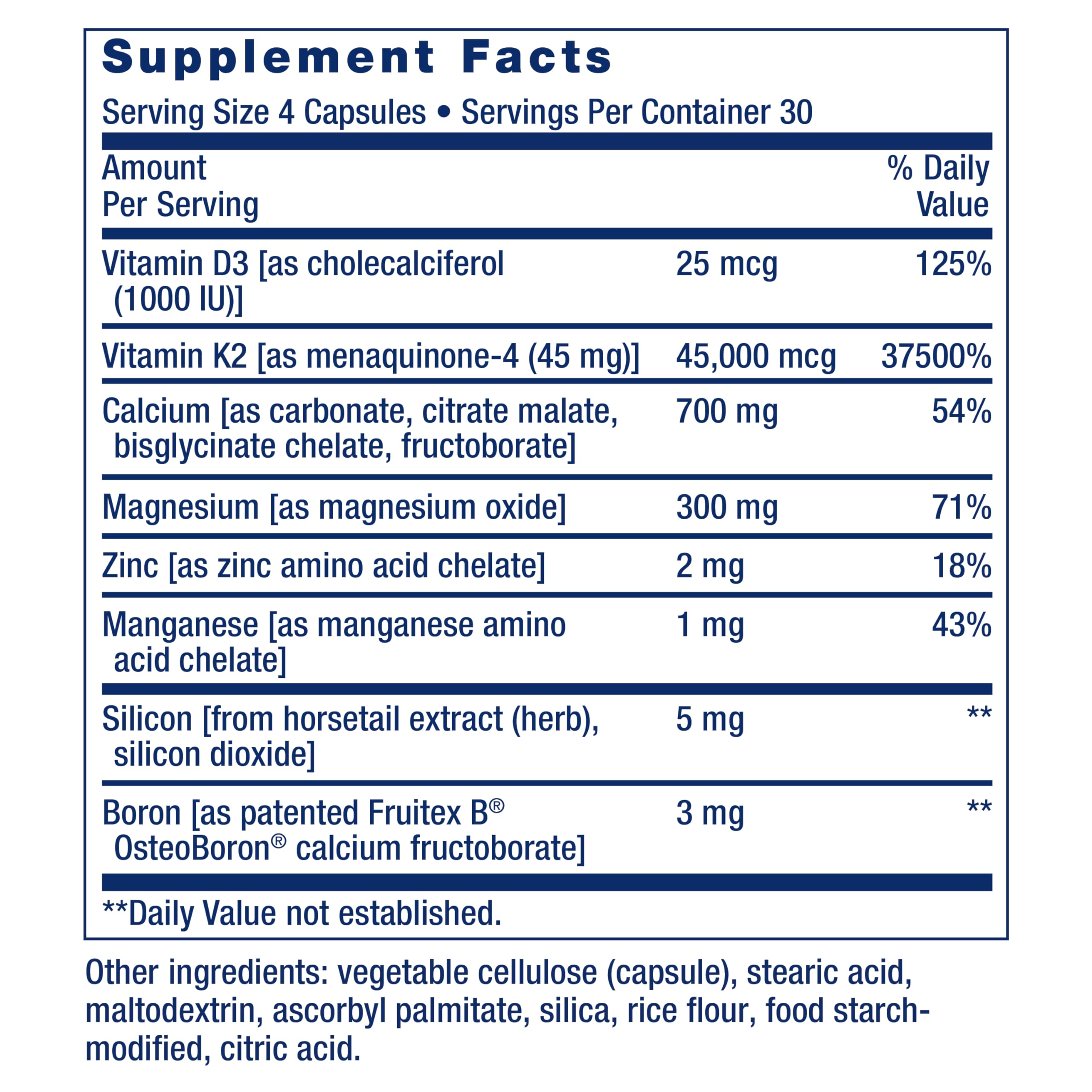 Bone Restore Elite Calcium with K2 - Life Extension | Gluten-Free & Non-GMO | 120 Capsules