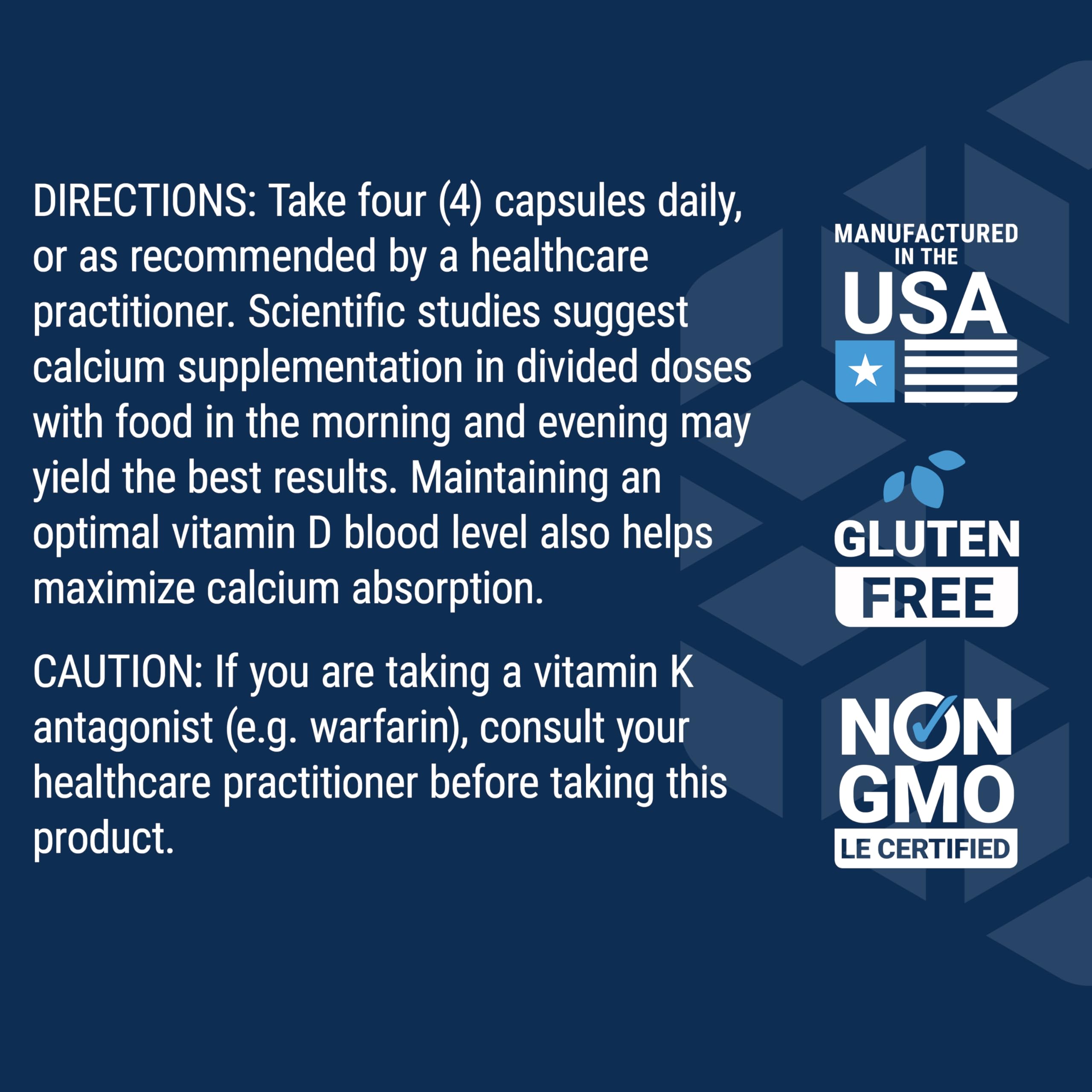 Bone Restore Elite Calcium with K2 - Life Extension | Gluten-Free & Non-GMO | 120 Capsules