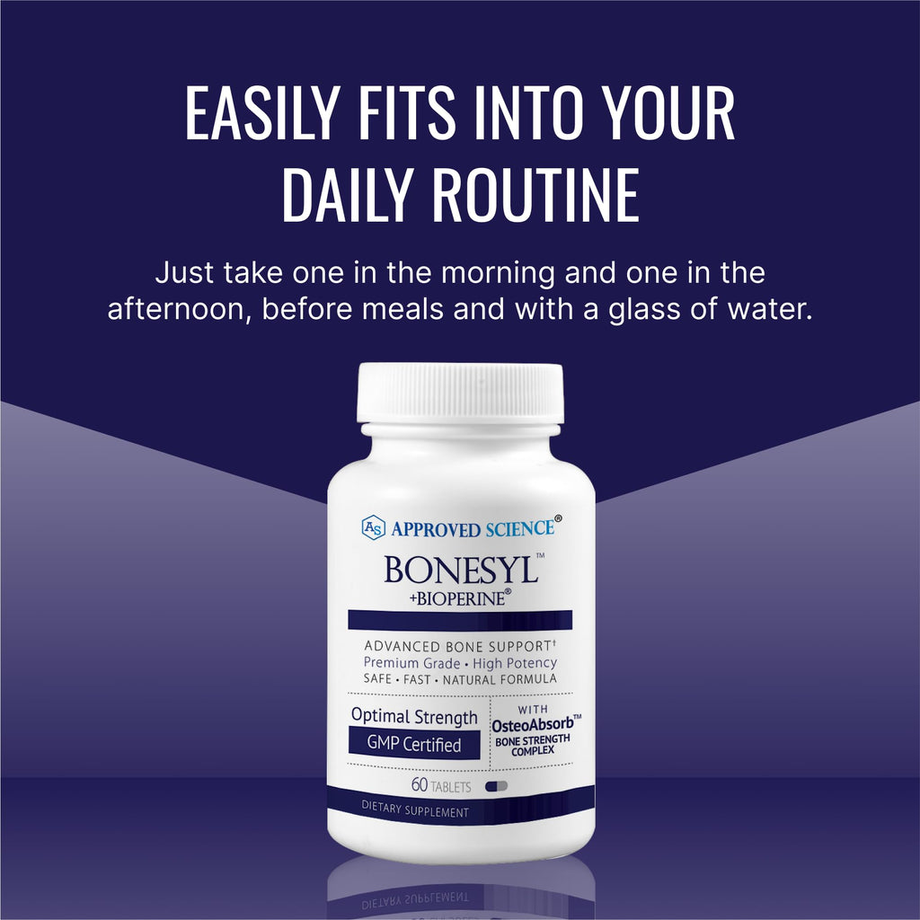 Bonesyl by Approved Science | Strengthen Bones, Maintain Bone Health | Vegan, Made in USA, 180 Tablets