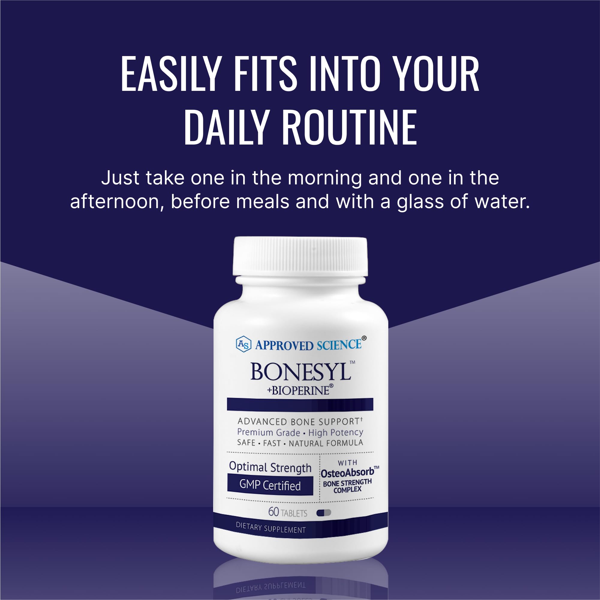 Bonesyl by Approved Science | Strengthen Bones, Maintain Bone Health | Vegan, Made in USA, 180 Tablets