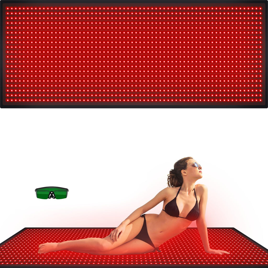 Bonodave Red Light Therapy Large Mat – Full Body Infrared Blanket 71x31 inches, 1280 Beads, 660nm & 850nm