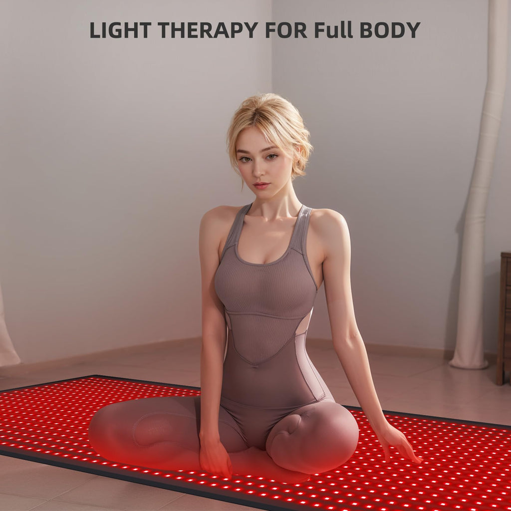 Bonodave Red Light Therapy Large Mat – Full Body Infrared Blanket 71x31 inches, 1280 Beads, 660nm & 850nm