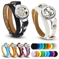 Bonuci Essential Oil Diffuser Bracelet – 2 Pcs Aromatherapy Locket with Adjustable Leather Band Gift Set