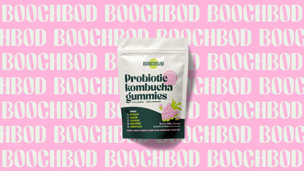 BoochBod Probiotic Kombucha Gummies – Gut Health, Prebiotics & Probiotics
