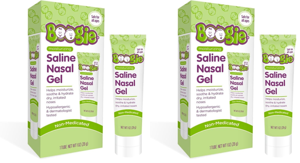 Boogie Saline Nasal Gel – Aloe & Isotonic Saline, Unscented, Pack of 2