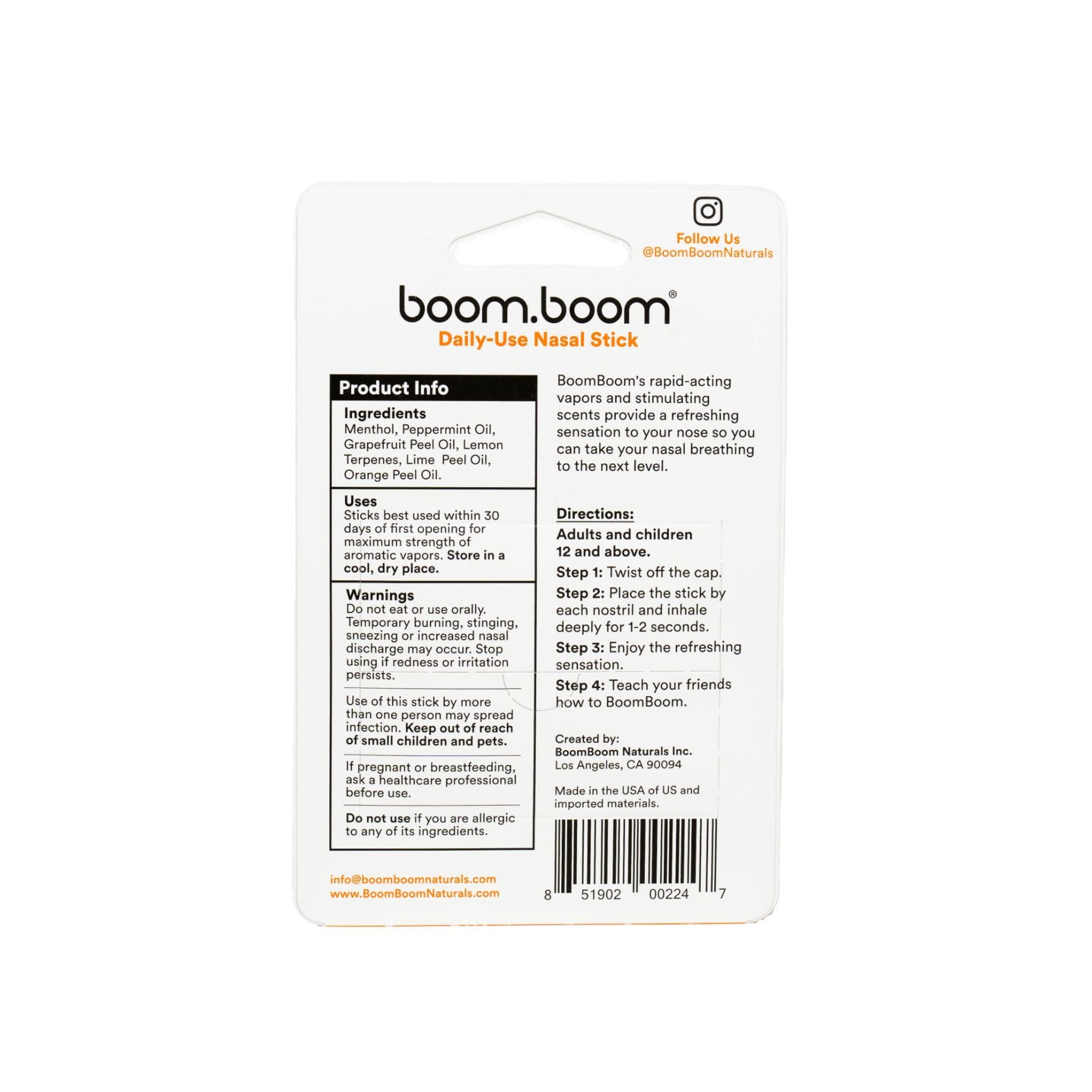 BoomBoom Nasal Stick | Vapor Flow Technology – Tropical