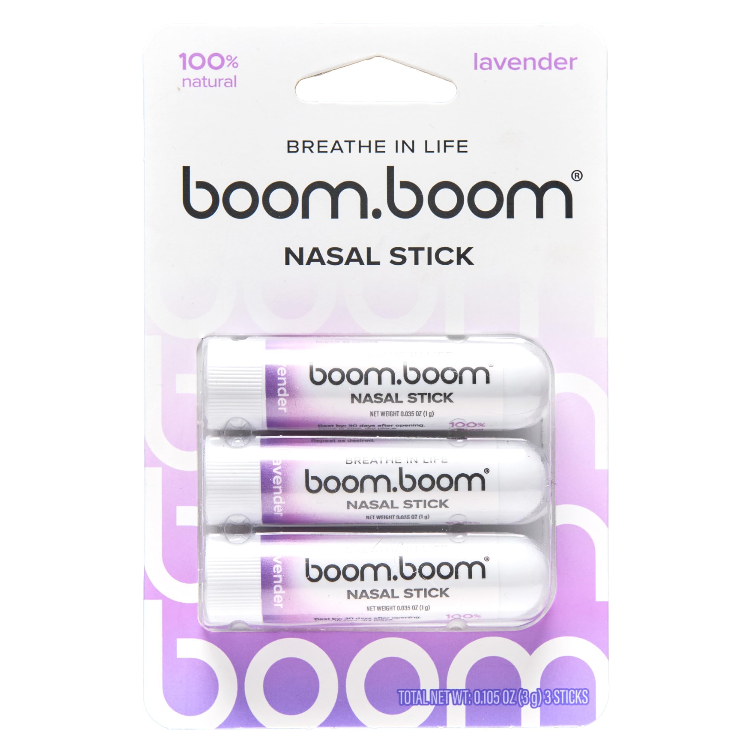 BoomBoom Nasal Stick | Vapor Flow Technology, Lavender Inhaler with Menthol & Essential Oils