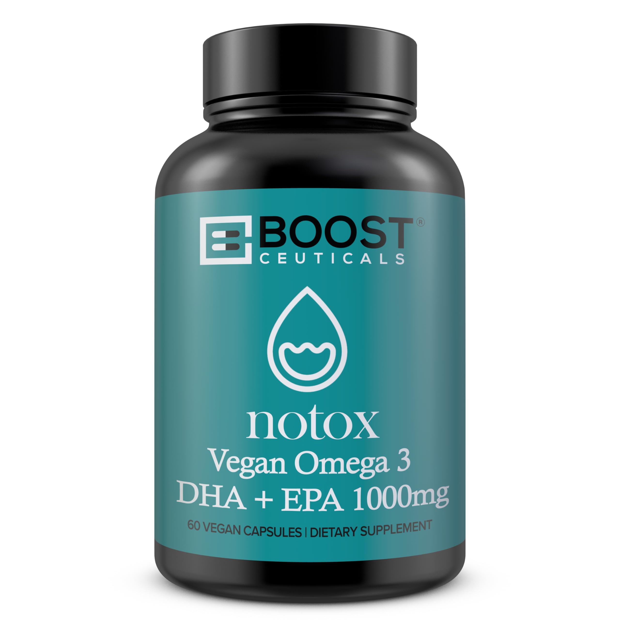 BoostCeuticals Vegan Omega-3 1000mg | Plant-Based Algae, Non-GMO, Gluten Free | 60 Ct