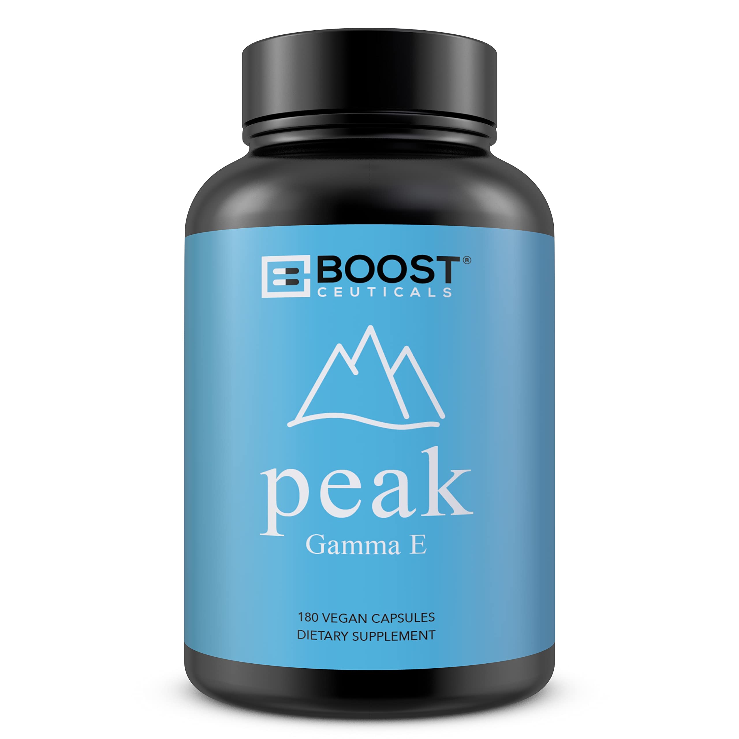 BoostCeuticals Vegan Vitamin E Gamma Tocopherol – 180mg Gamma E per Serving – Non-GMO, Gluten Free – 180 Capsules