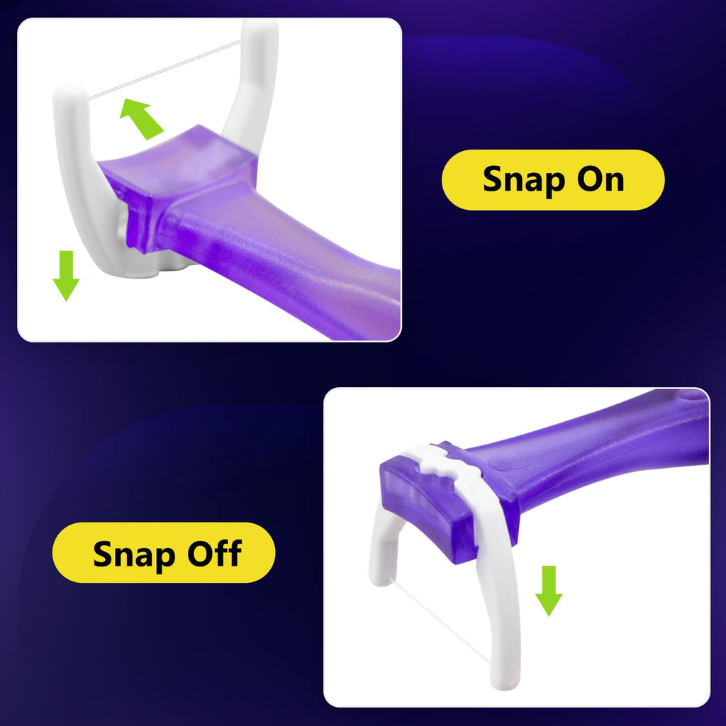 Bopika Dental Floss - Extra Strength Floss with 2 Handles & 240 Refills | Snap-On Flosser Kit