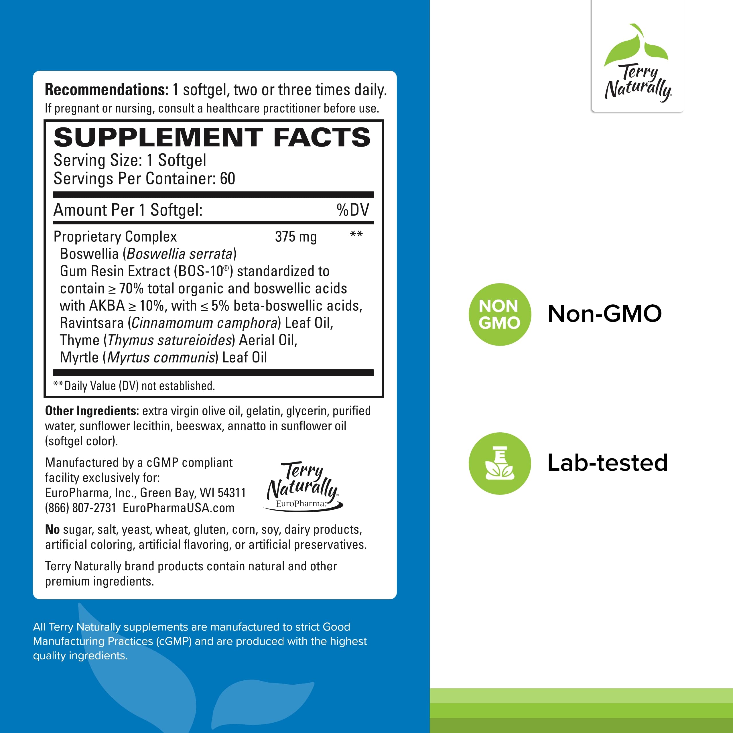 BosMed Respiratory Support by Terry Naturally — Herbal Lung Support (60 Softgels)