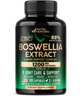 Boswellia 1200mg - 65% Boswellic Acid | Joint Health & Mobility | Turmeric, MSM & Hyaluronic Acid | Made in USA - 120 Capsules