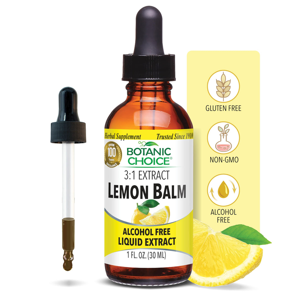 Botanic Choice Lemon Balm Liquid Extract - Alcohol Free & Gluten Free | 1 oz