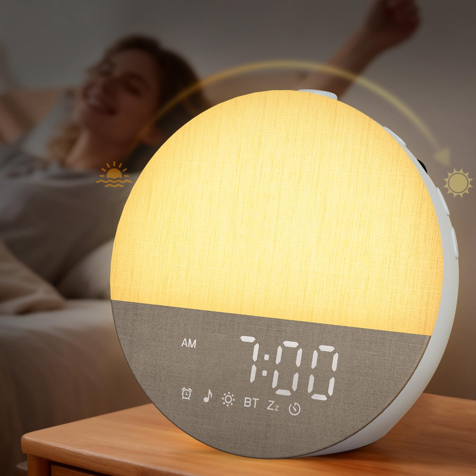 BOTDOYS Sunrise Alarm Clock with Sound Machine – Gentle Wake Light, Bluetooth & Sleep Sounds