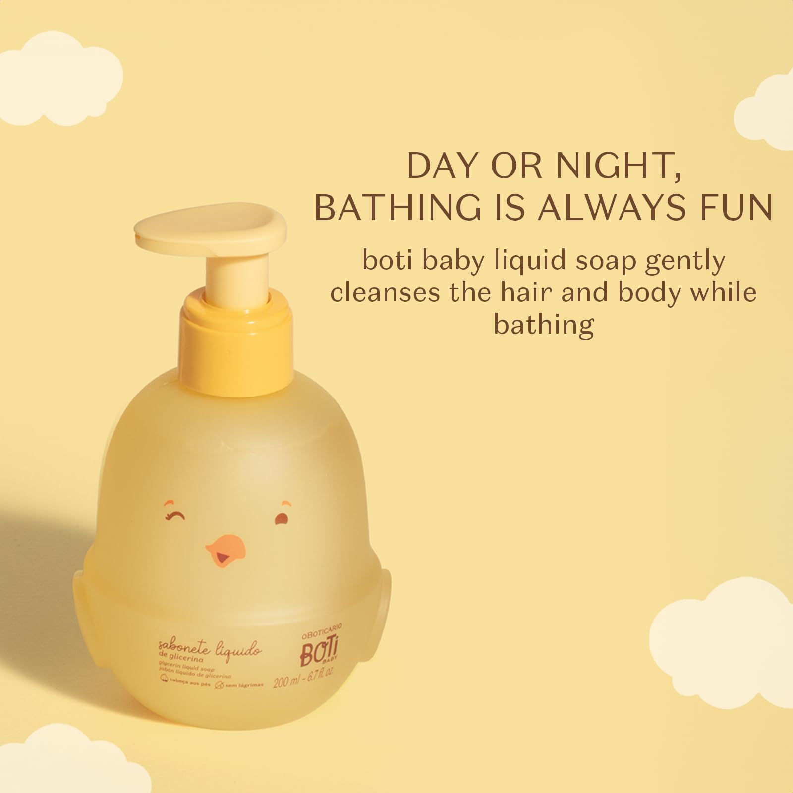 O Boticário Boti Baby Liquid Soap – Hair & Body Cleanser 200 ml (6.7 oz)