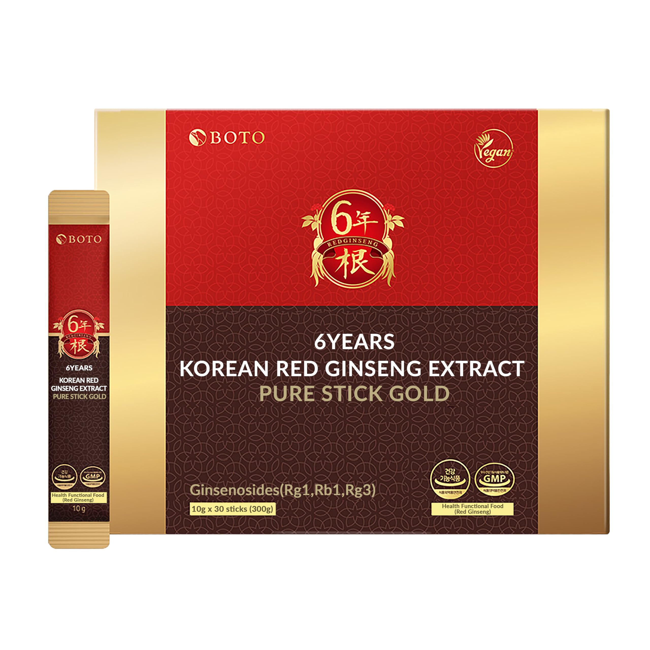 BOTO 6-Year Korean Red Ginseng Sticks – 30 Sachets