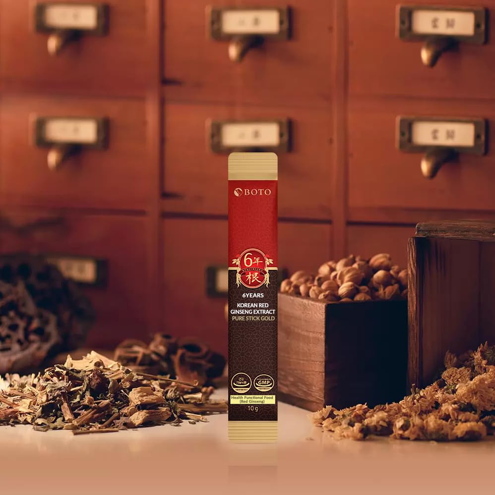 BOTO 6-Year Korean Red Ginseng Sticks – 30 Sachets