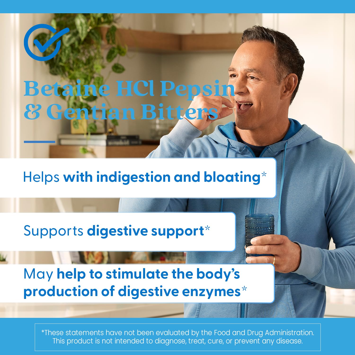 Doctor's Best Betaine HCl Pepsin & Gentian Bitters – Digestive Enzymes, 120 Caps, Non-GMO, Gluten Free | Original Version