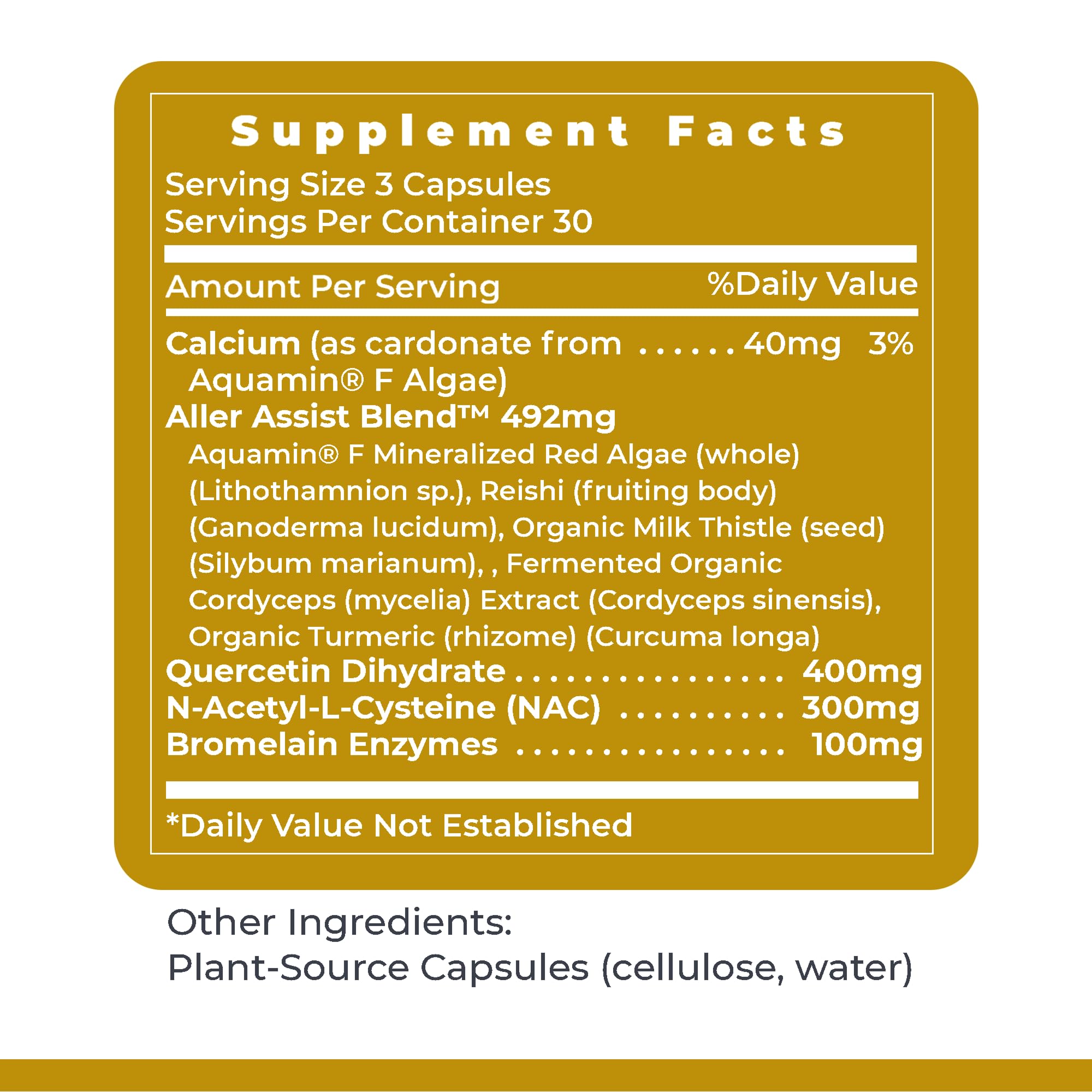 Premier Research Labs AllerCaps - A Lung Health Supplement with NAC/N-Acetyl Cysteine, Featuring Bromelain, Reishi Mushroom & Quertecin, Immune Support Formula - 60 Vegetarian Capsules