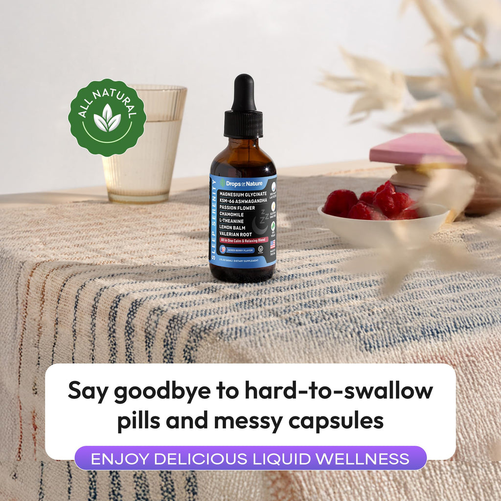 Magnesium Glycinate & Ashwagandha Liquid Drops – Relaxation & Sleep Support (60mL) | Vegan