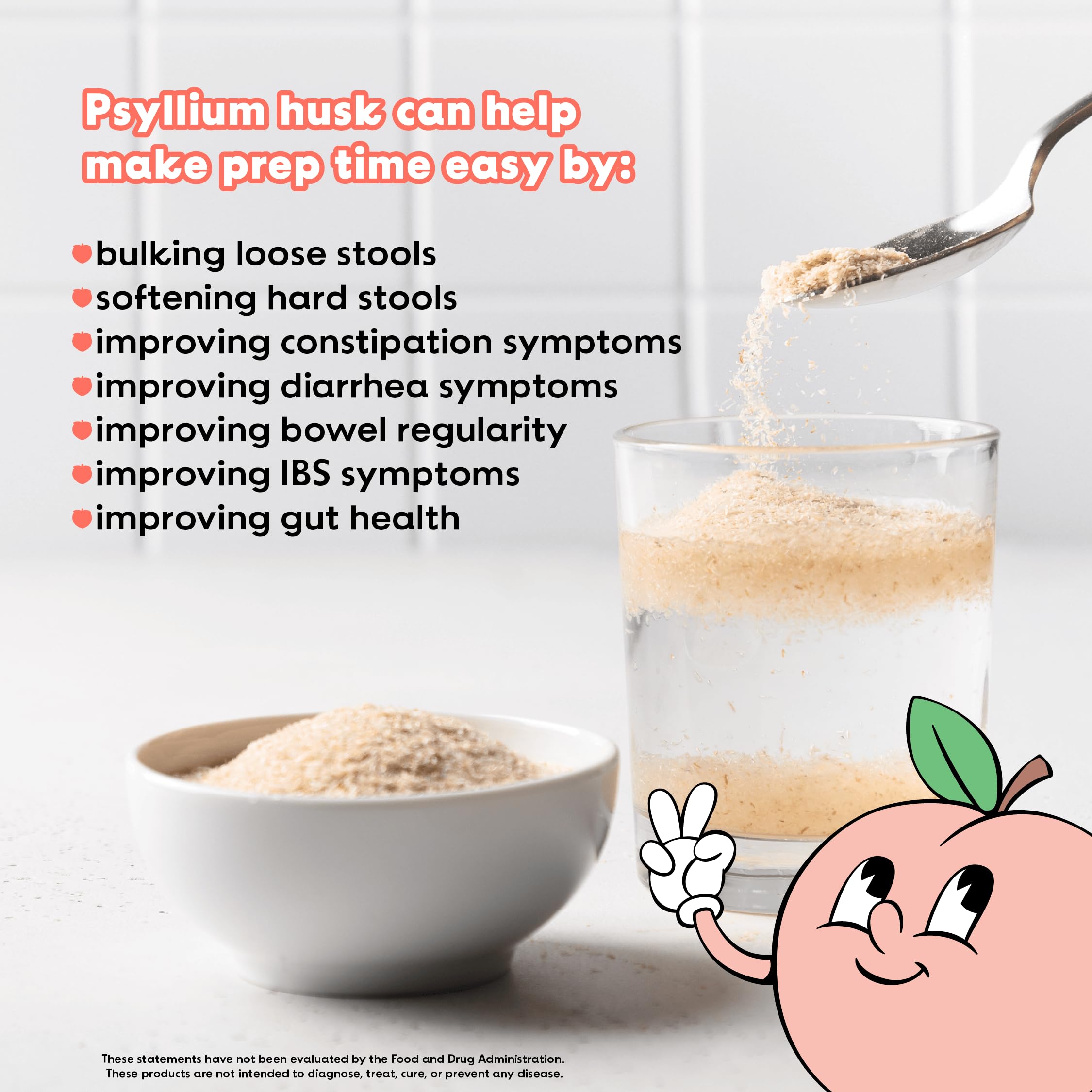 Bottom Balance Psyllium Husk Fiber Powder - 60 Servings, 3 g/Teaspoon