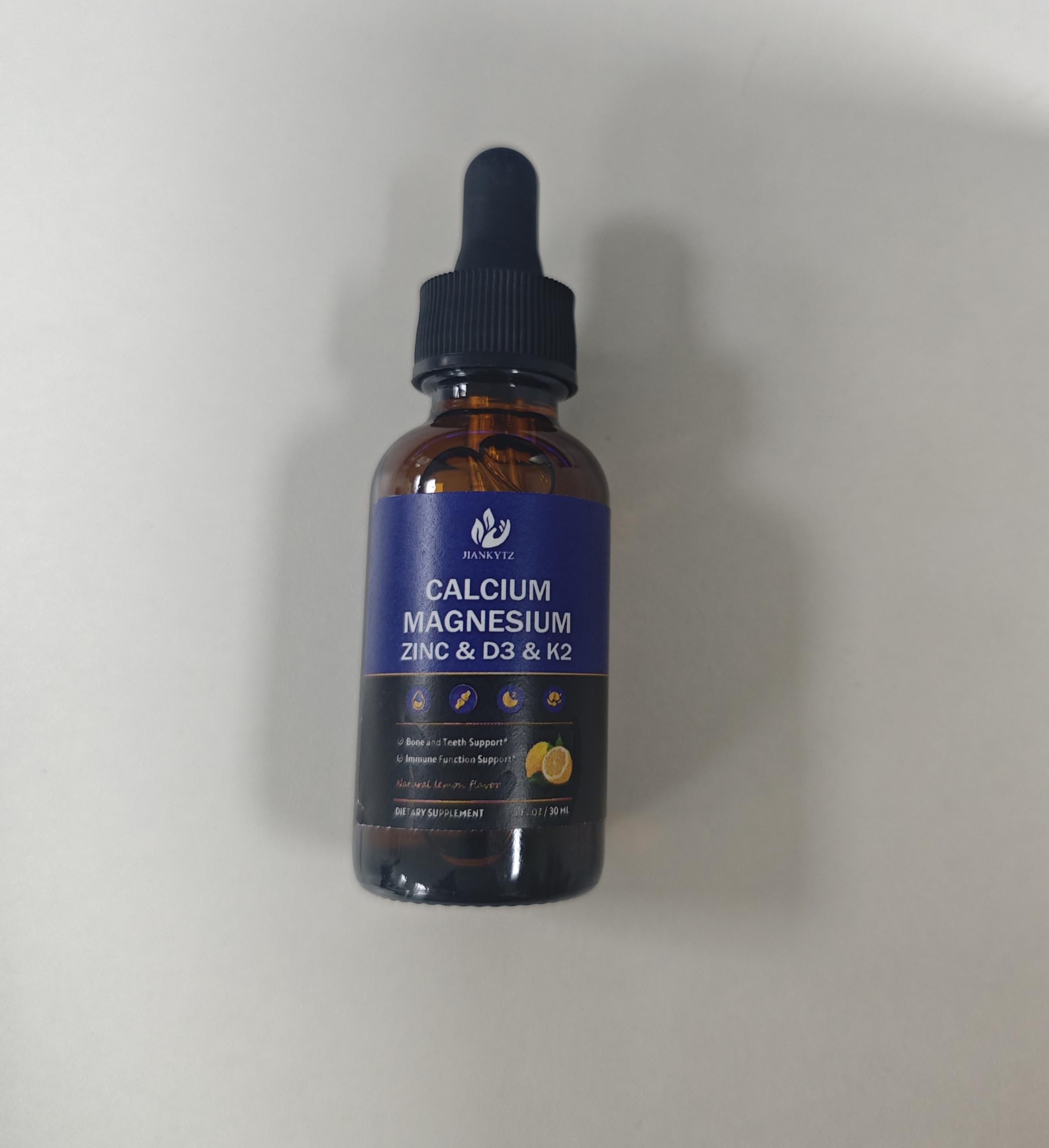 (2 Pack) Calcium Magnesium Zinc Liquid Drops - Lemon Flavor, Sugar Free