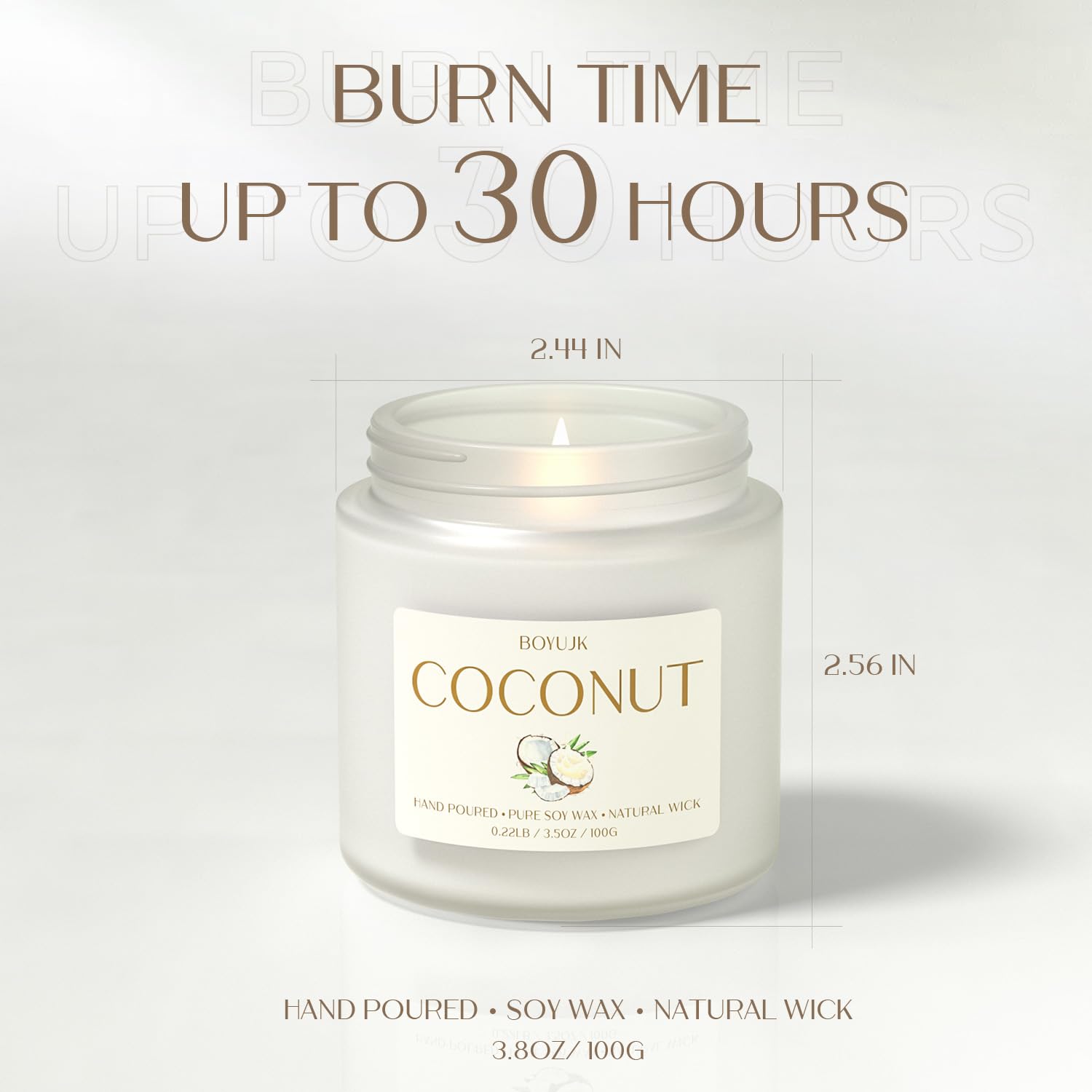 Scented Candles | BOYUJK Coconut Candles for Home Scent, Stress Relief & Sleep