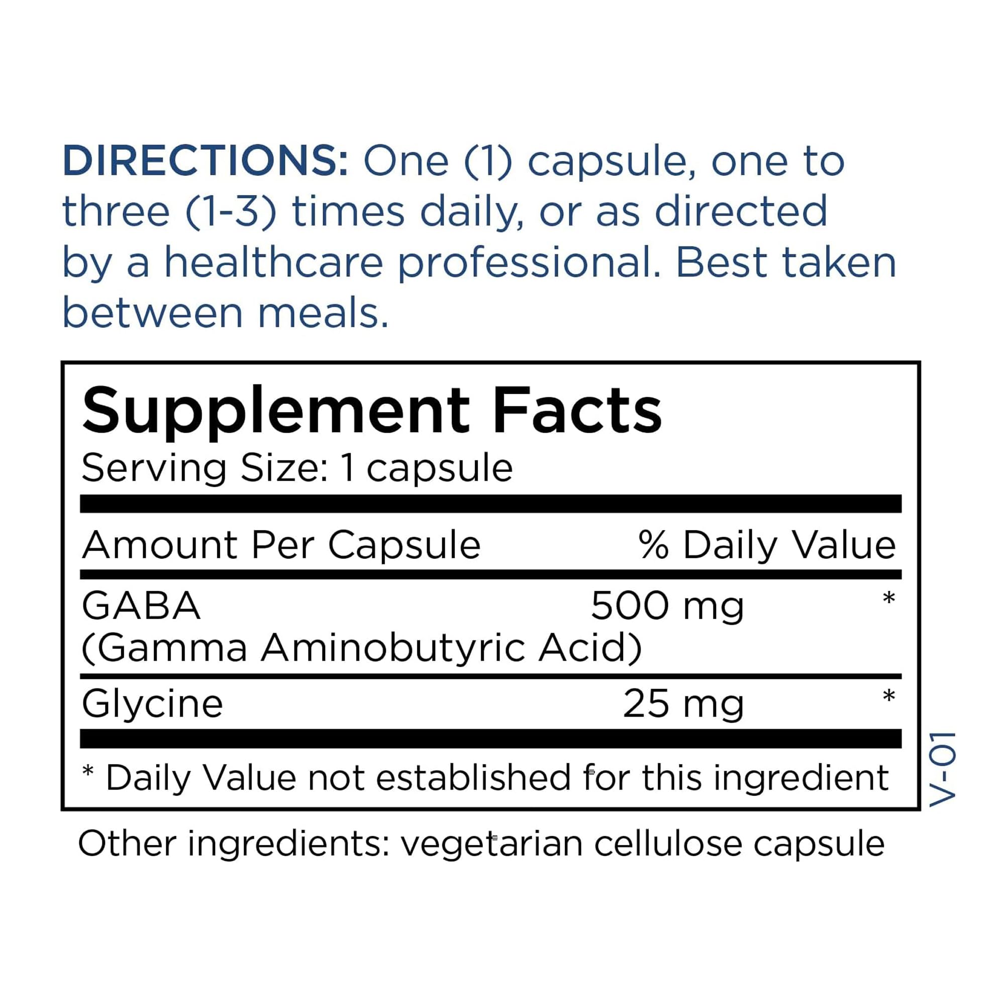 Metabolic Maintenance GABA 500mg (Gamma-Aminobutyric Acid) - Brain Support Supplement (60 Capsules)