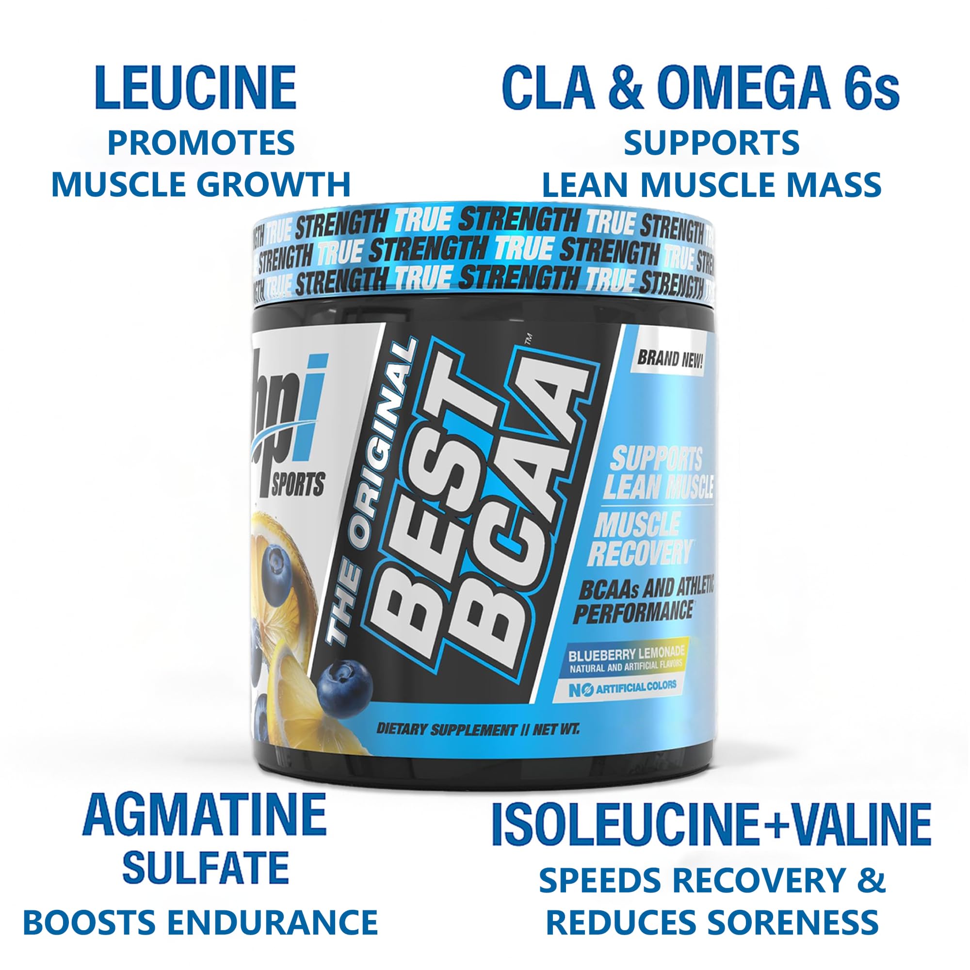BPI Sports Best BCAA Powder – Muscle Recovery & Hydration (Blueberry Lemonade, 30 Servings)