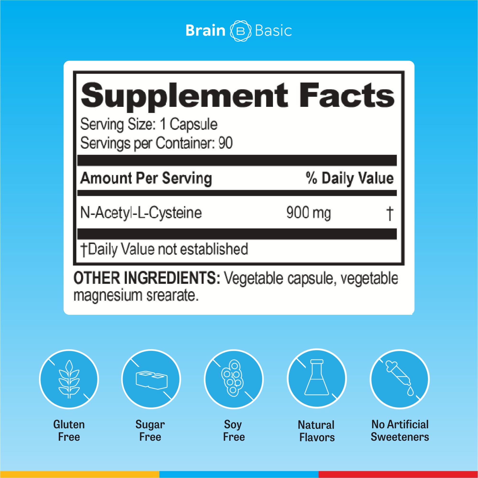 Brain Basics Ultra NAC | Glutathione Precursor for Brain, Liver Health & Immune Support | 90 Servings
