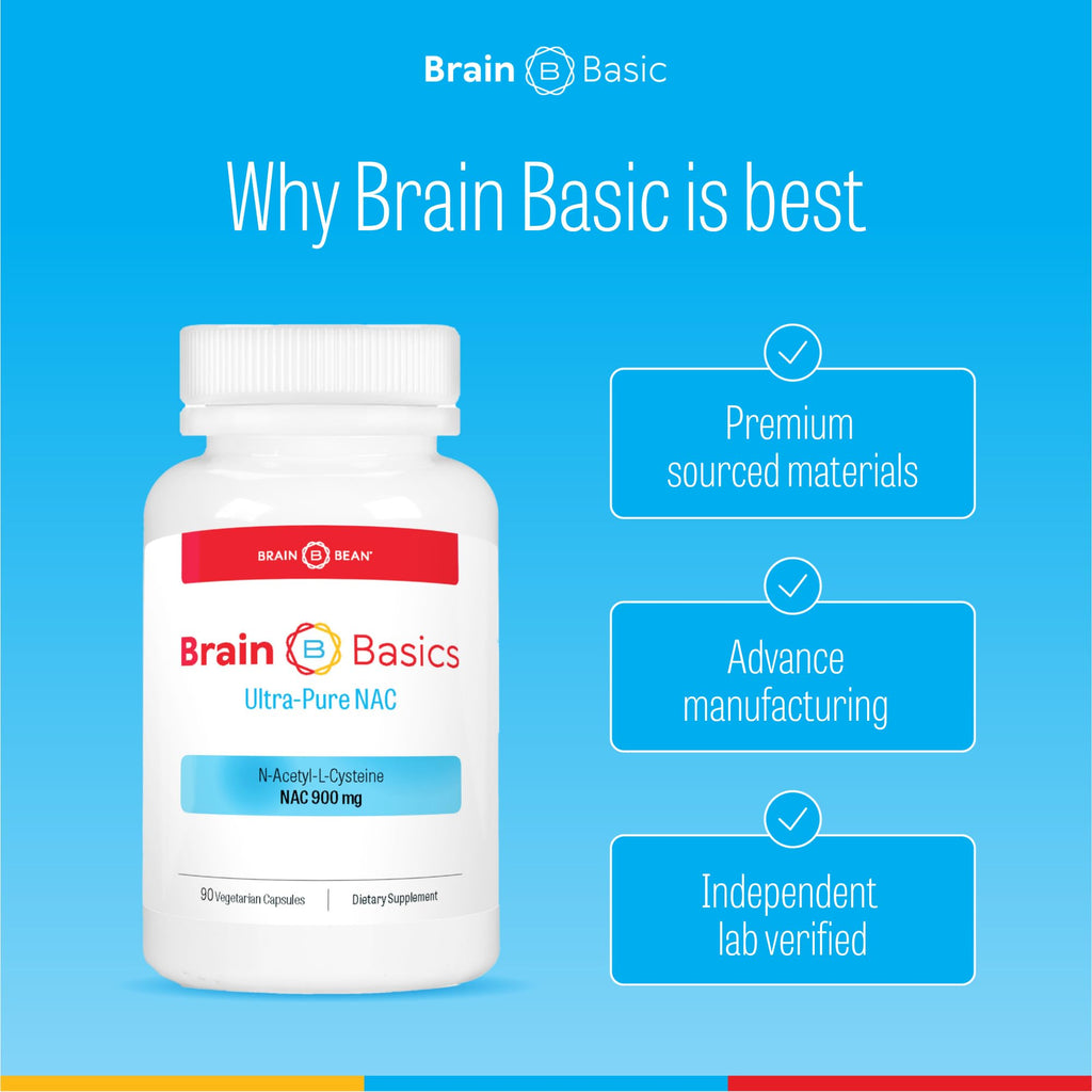 Brain Basics Ultra NAC | Glutathione Precursor for Brain, Liver Health & Immune Support | 90 Servings