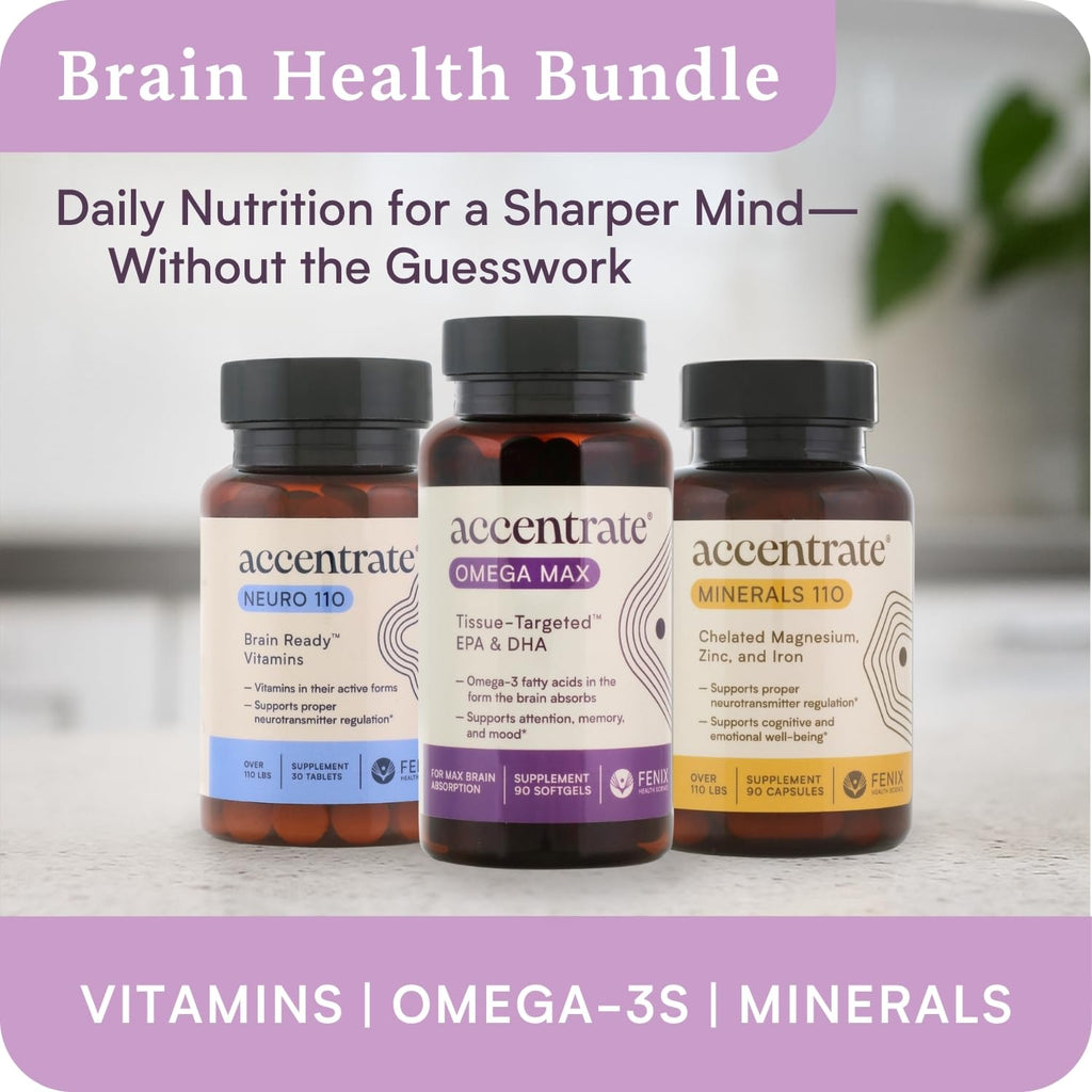 Accentrate Omega Max w/ LYSOVETA LPC — 6X Higher Absorption EPA & DHA for Brain & Retina Health | Focus, Memory, Mood & Vision