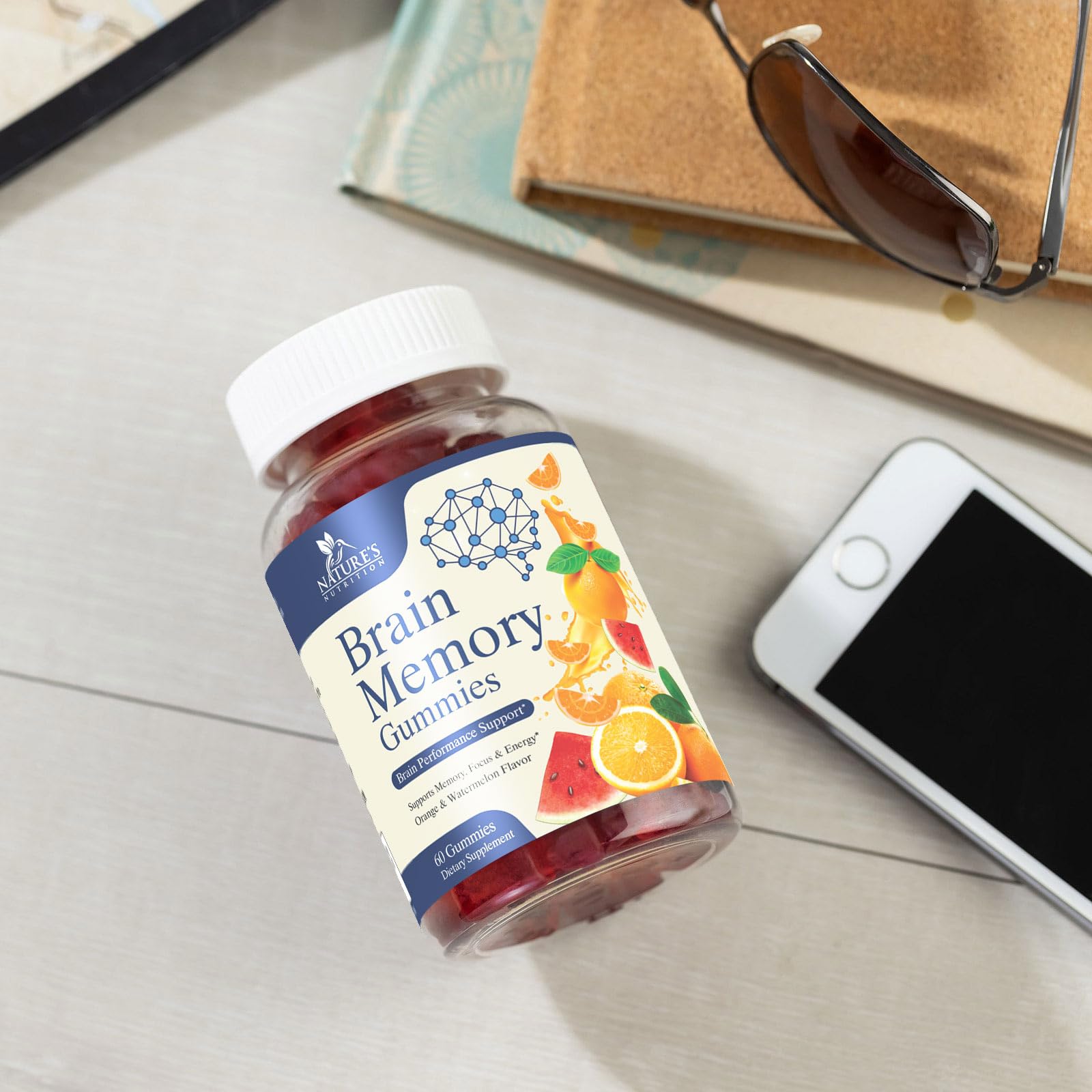 Brain Gummies for Memory & Focus – Phosphatidylserine, B6 & B12 (60 Gummies)